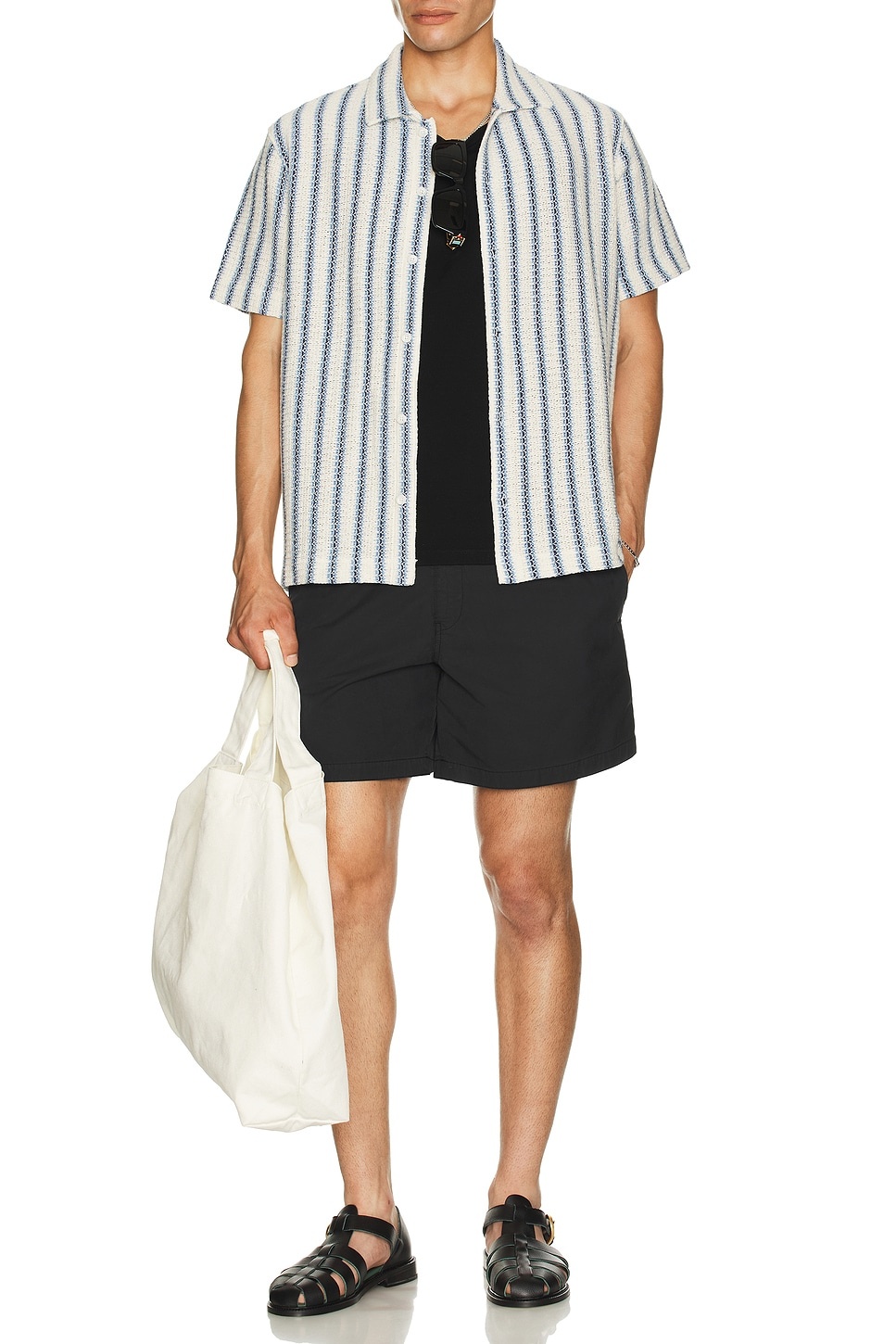 Beach Stripe Knit Button Down Shirt - 5