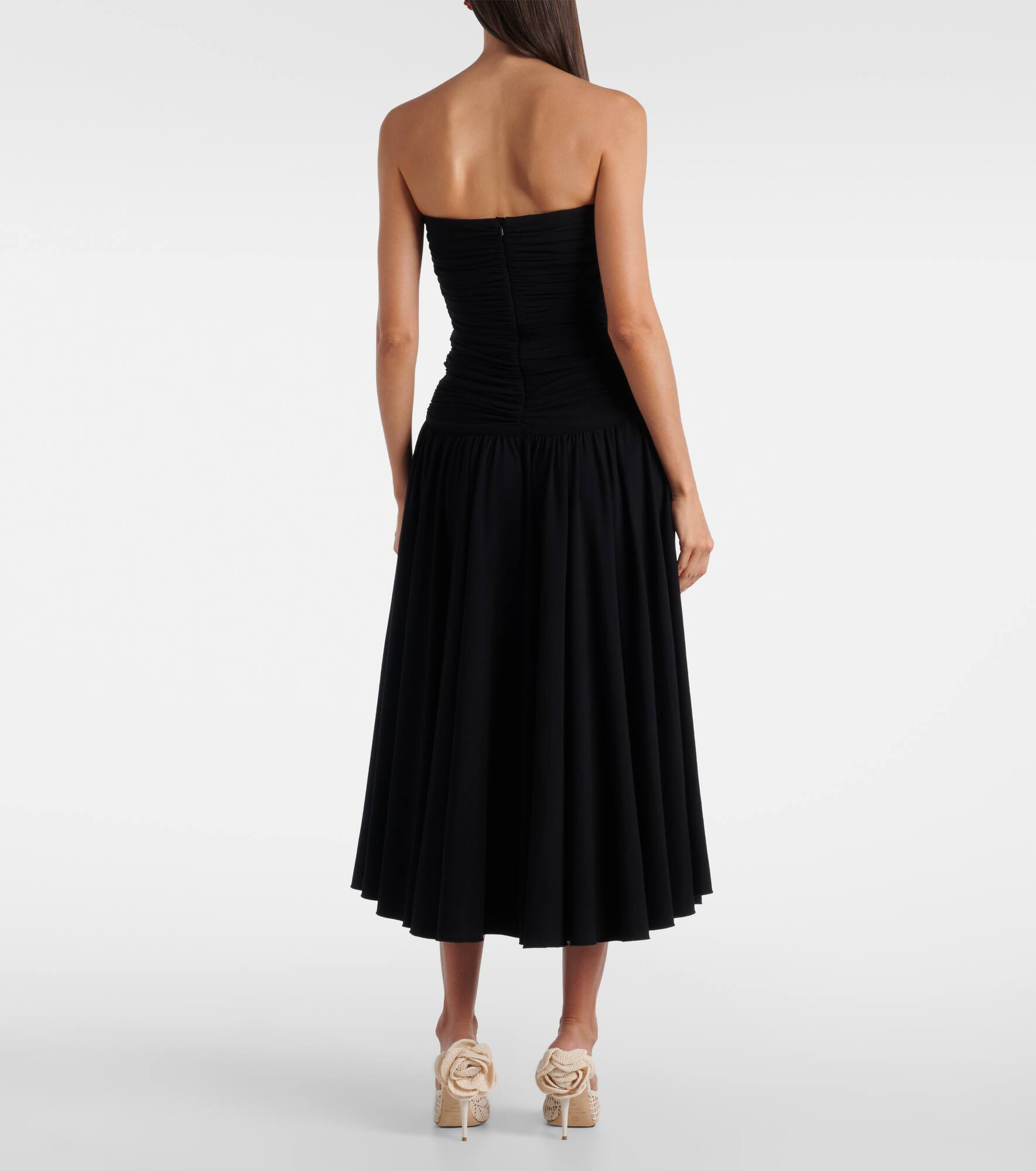 Crochet-trimmed jersey cocktail dress - 3