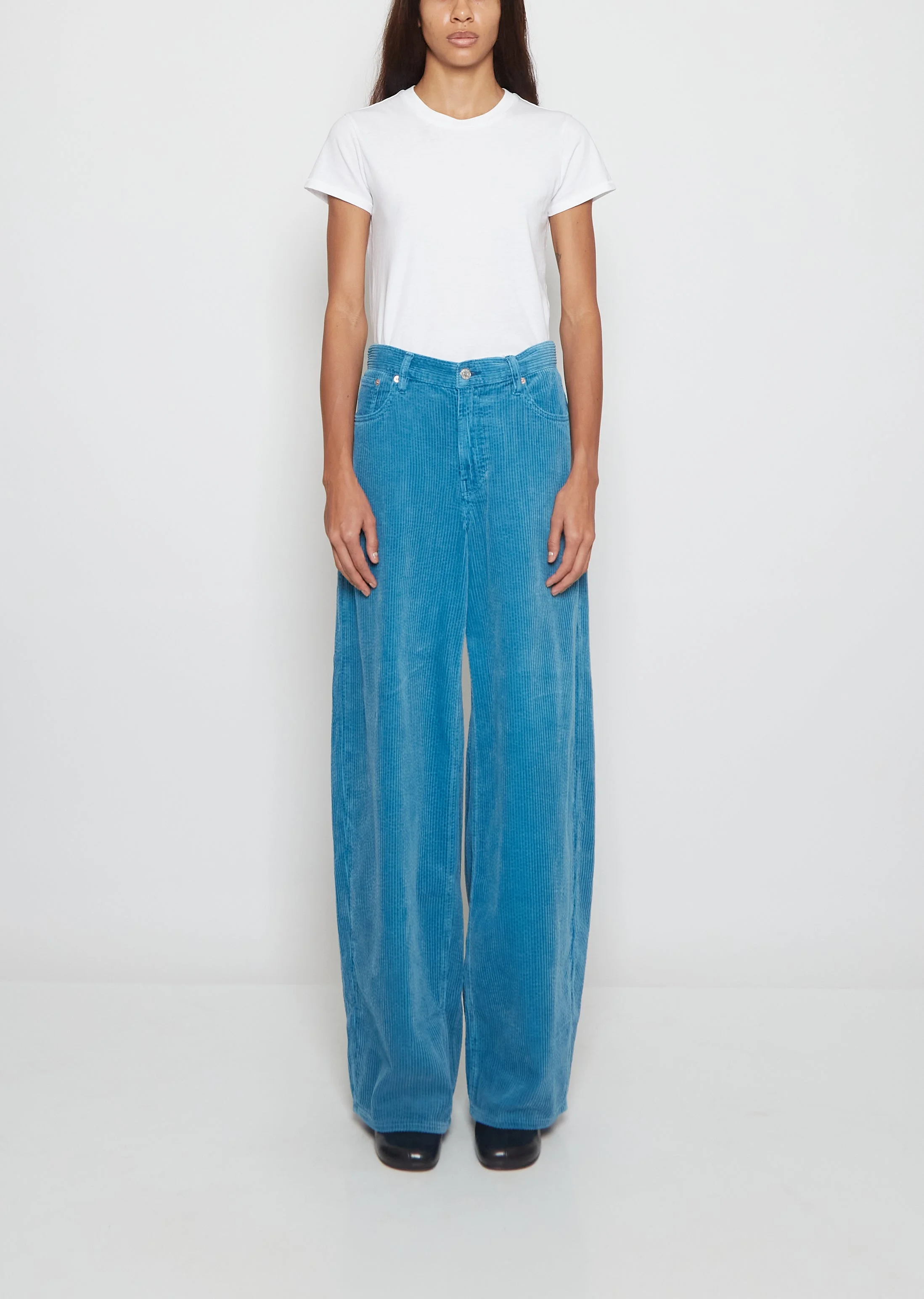 Cotton Corduroy Roomy — Turquoise - 1