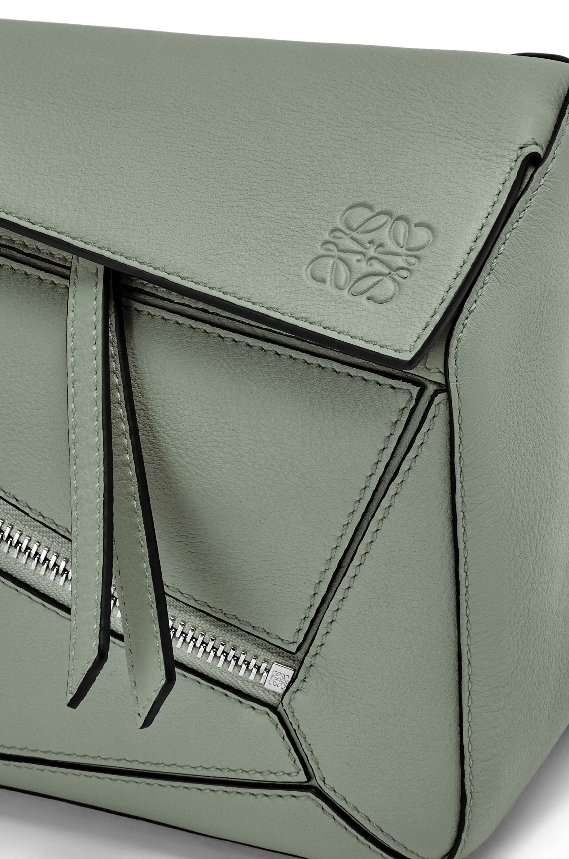 Molded Sling Leather Crossbody Bag in Green - Loewe