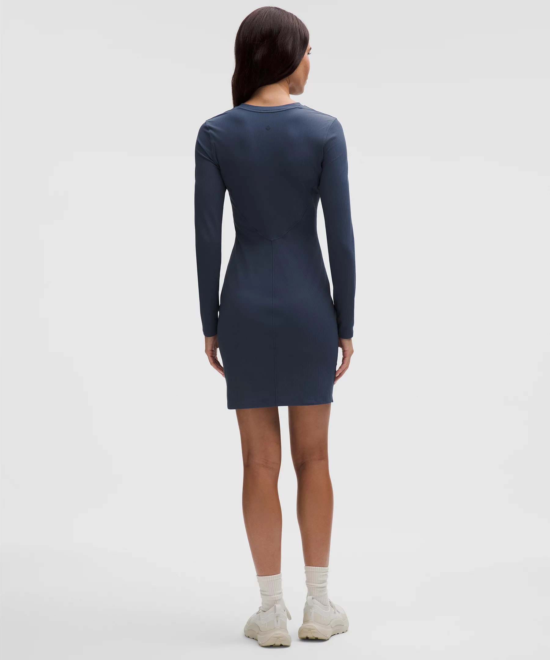 All Aligned Ribbed Long-Sleeve Henley Dress - 3