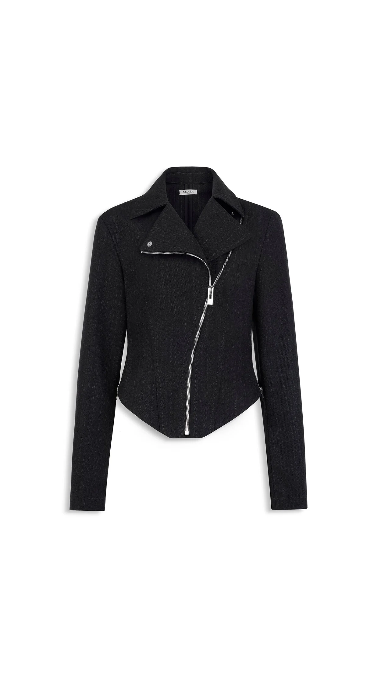 WOOL DENIM BIKER JACKET - 1