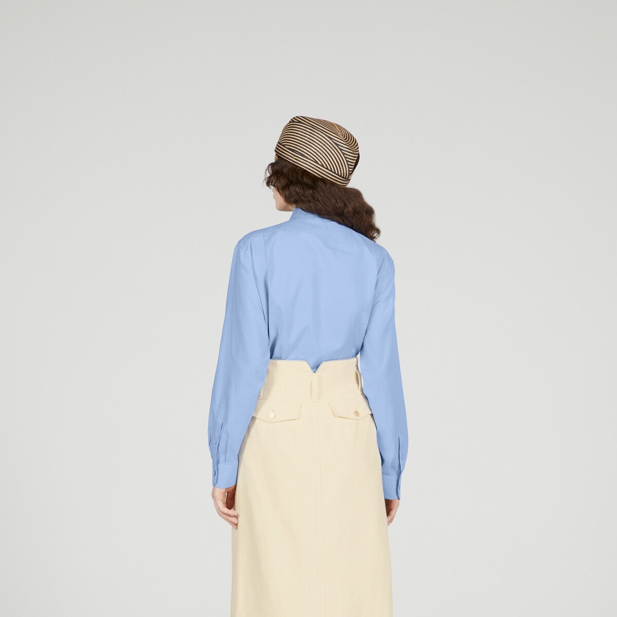 Oxford cotton shirt with pleats - 8