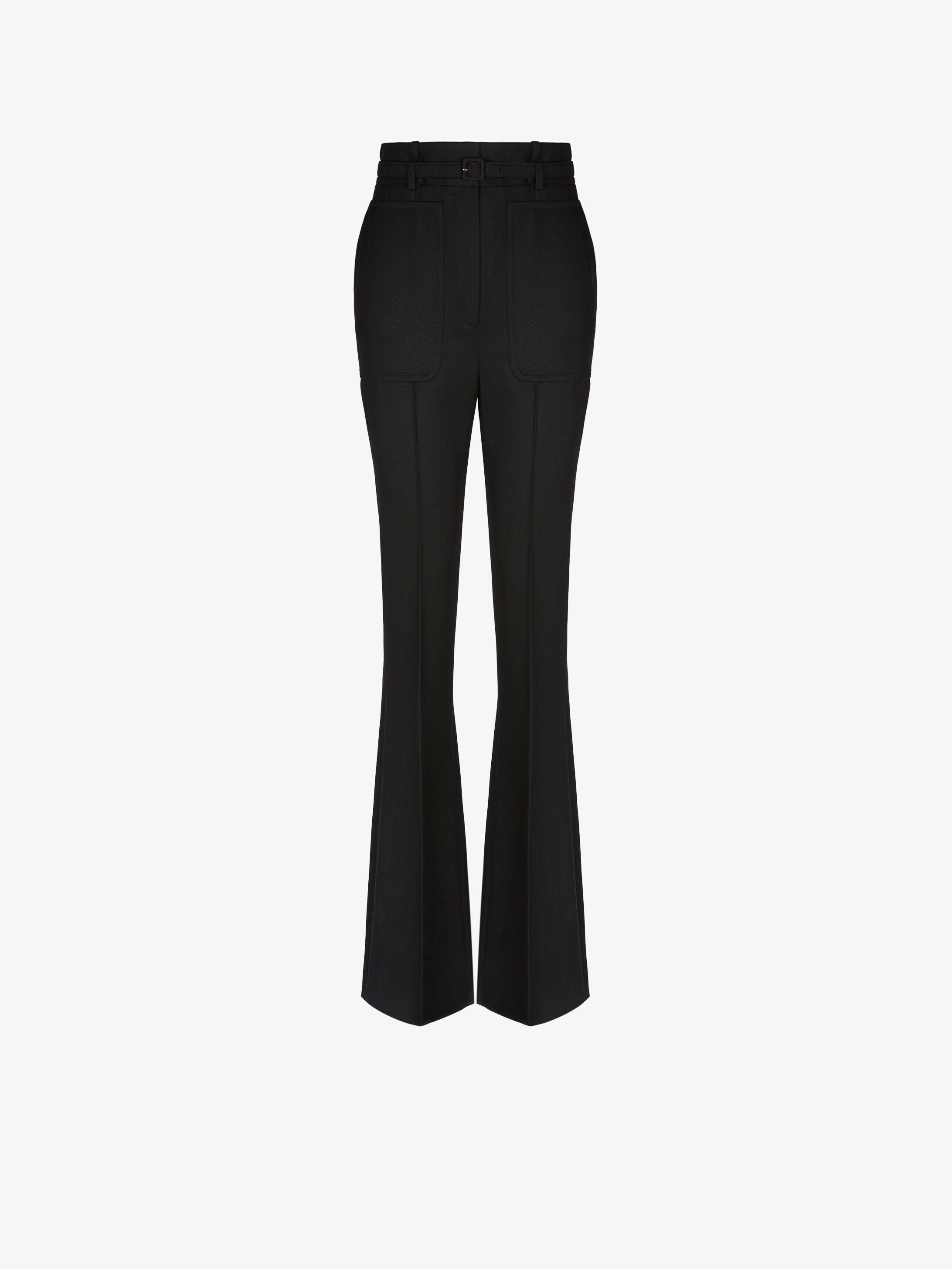 Flared pants with belt - 1