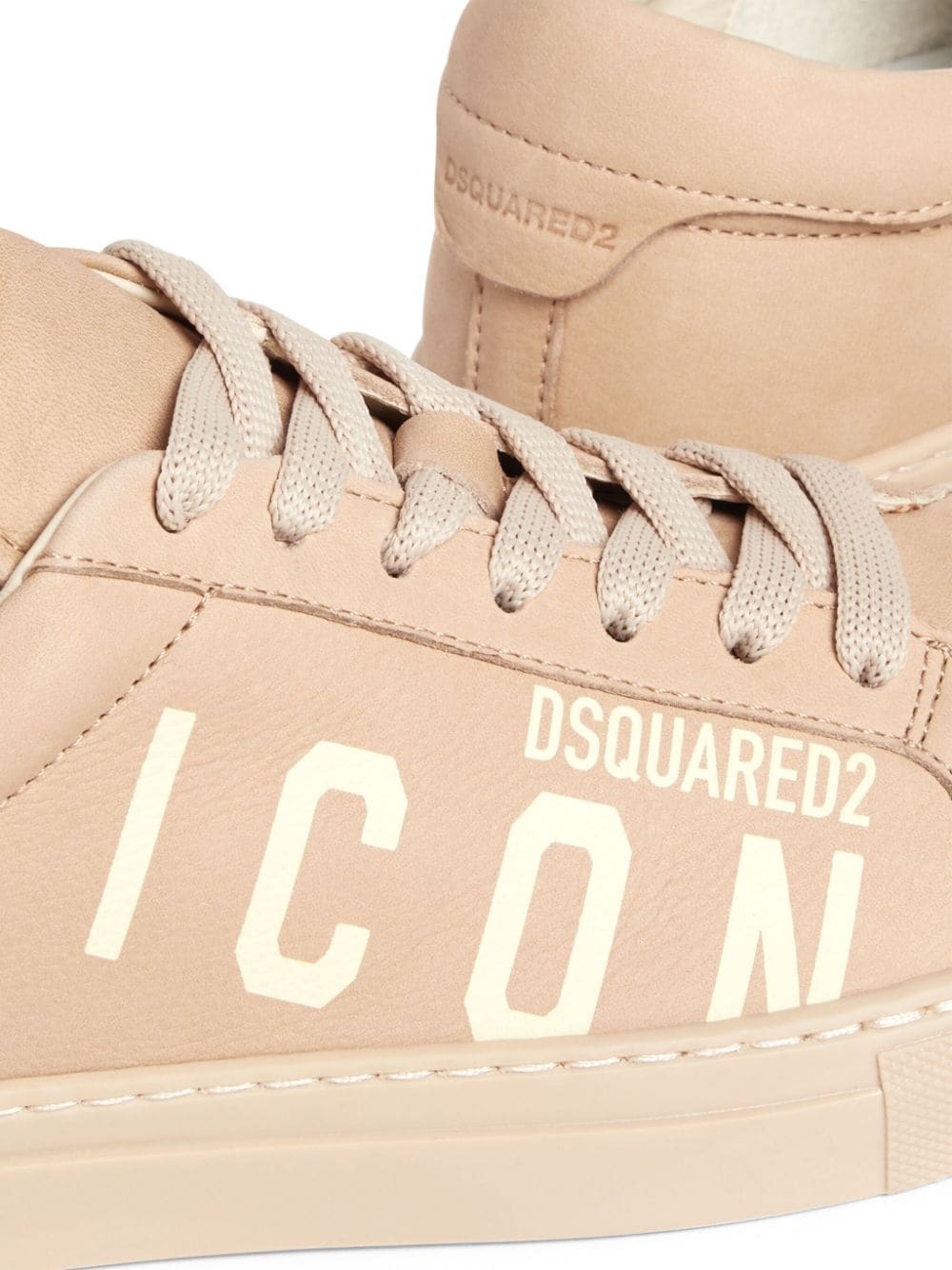 logo-print leather sneakers - 4