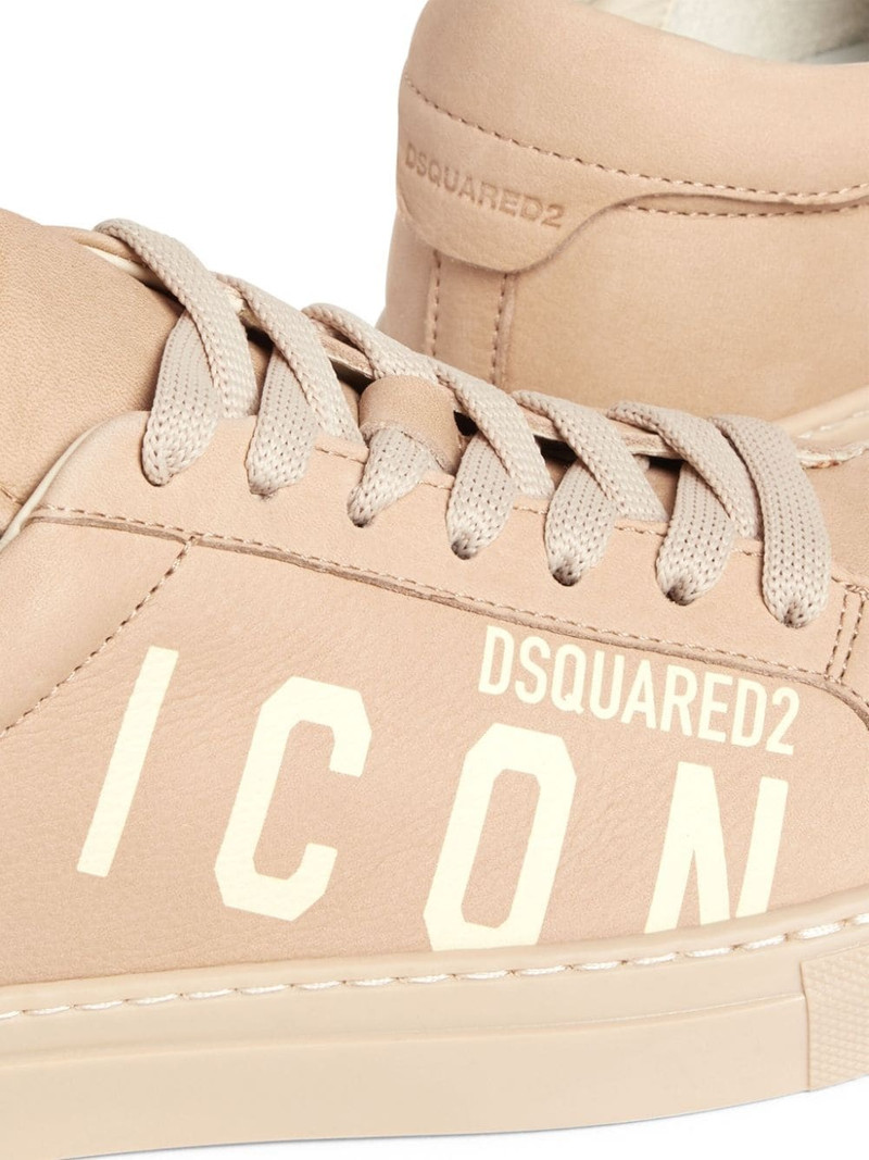 logo-print leather sneakers 4