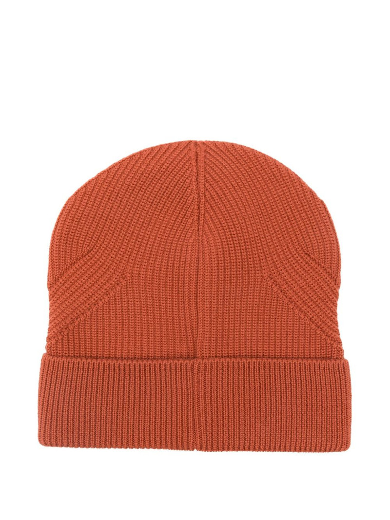 Moncler ribbed logo-patch beanie outlook