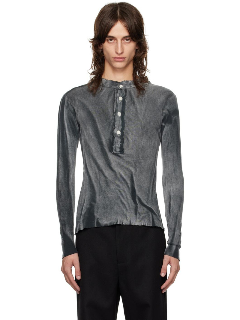 Black Raw Stack Henley 1