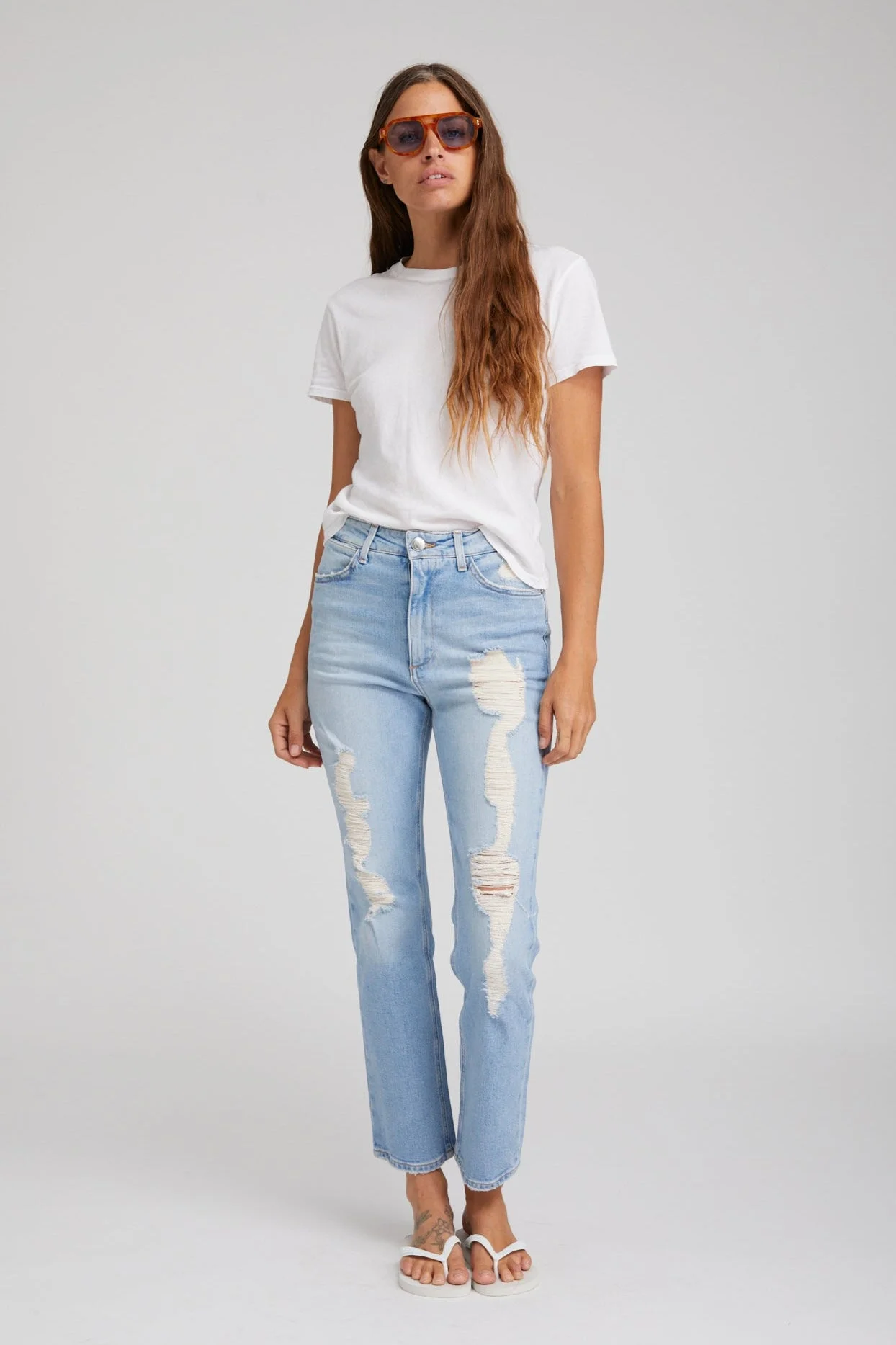 ALANIS BOYFRIEND DISTRESSED DENIM - 1