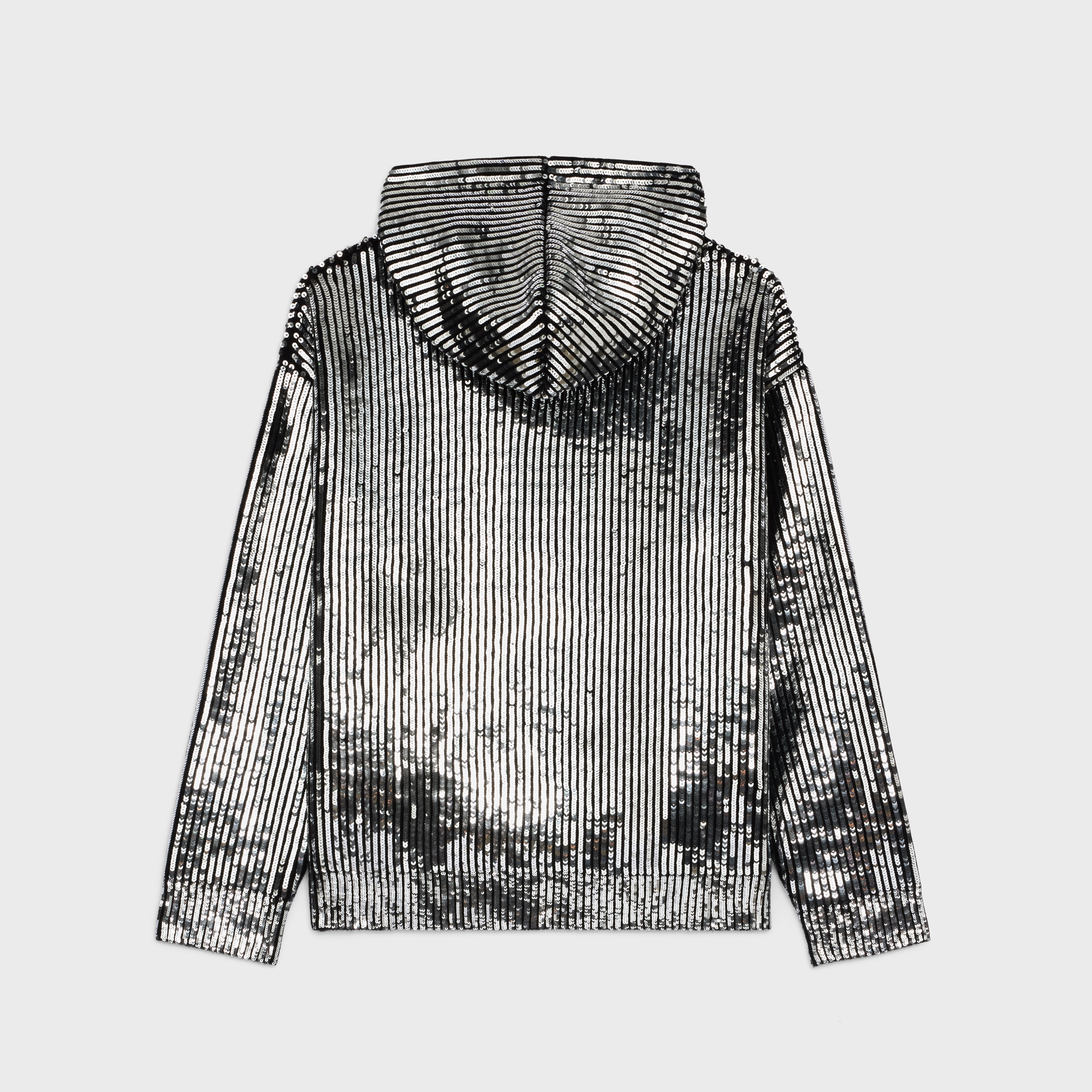 CELINE EMBROIDERED HOODED SWEATER IN RIBBED WOOL - 2