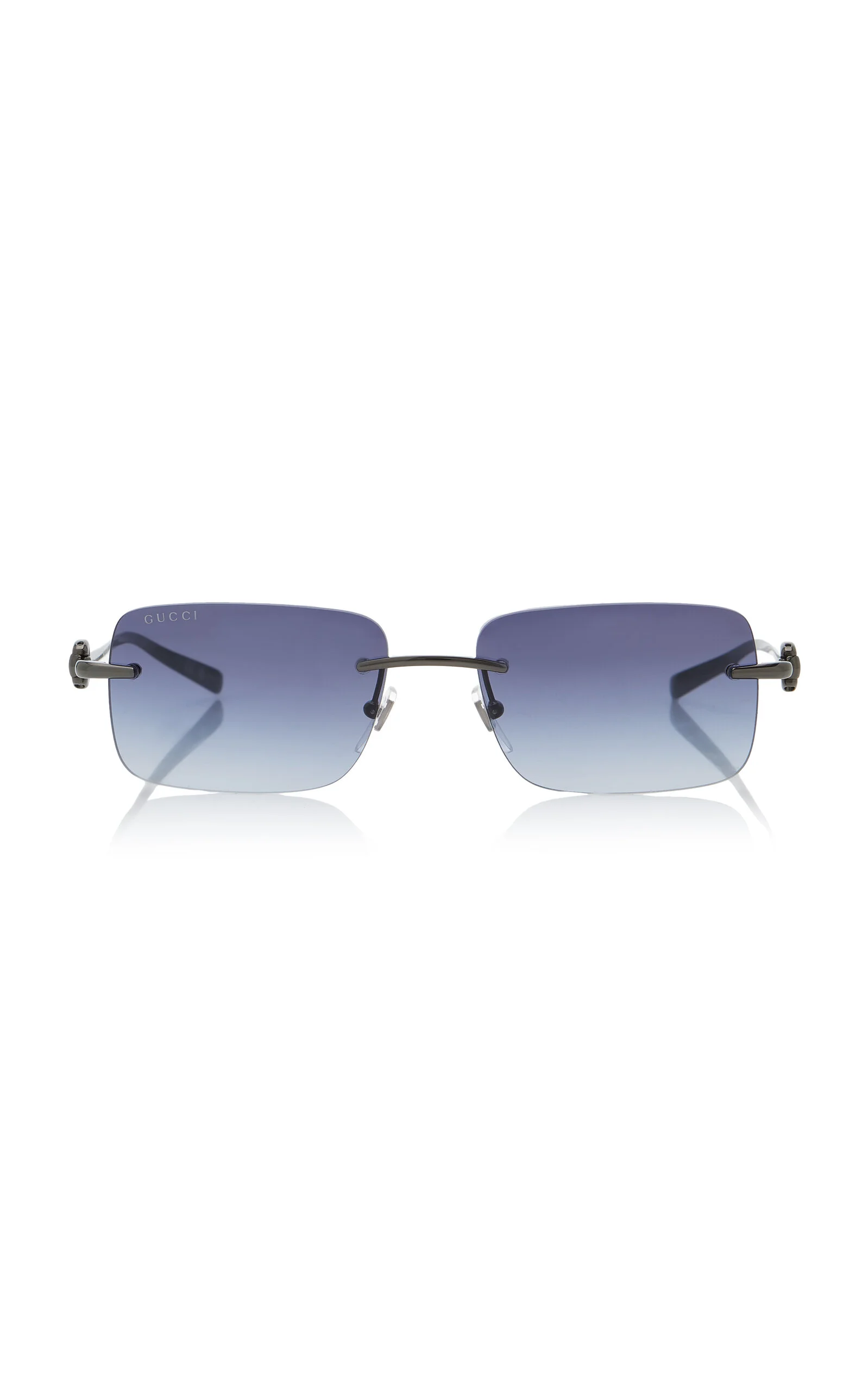 Horsebit Square-Frame Metal Sunglasses blue - 1