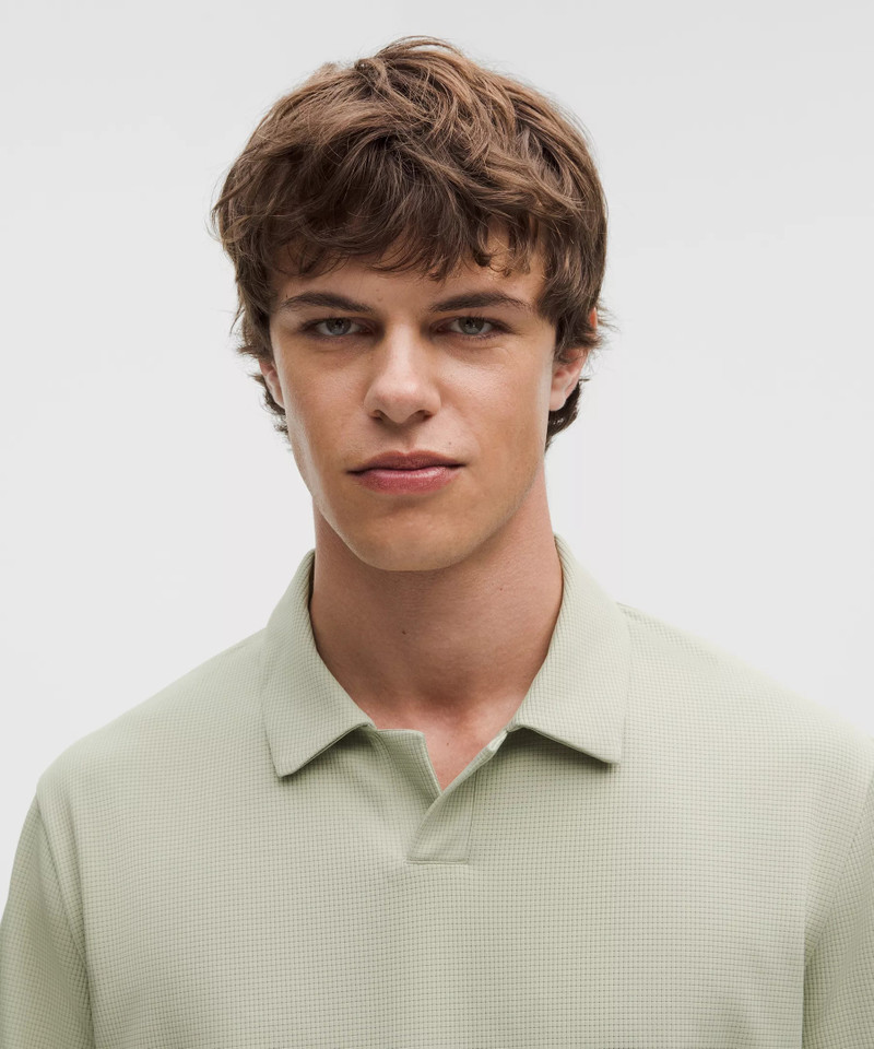 Textured Mesh Short-Sleeve Polo Shirt 2