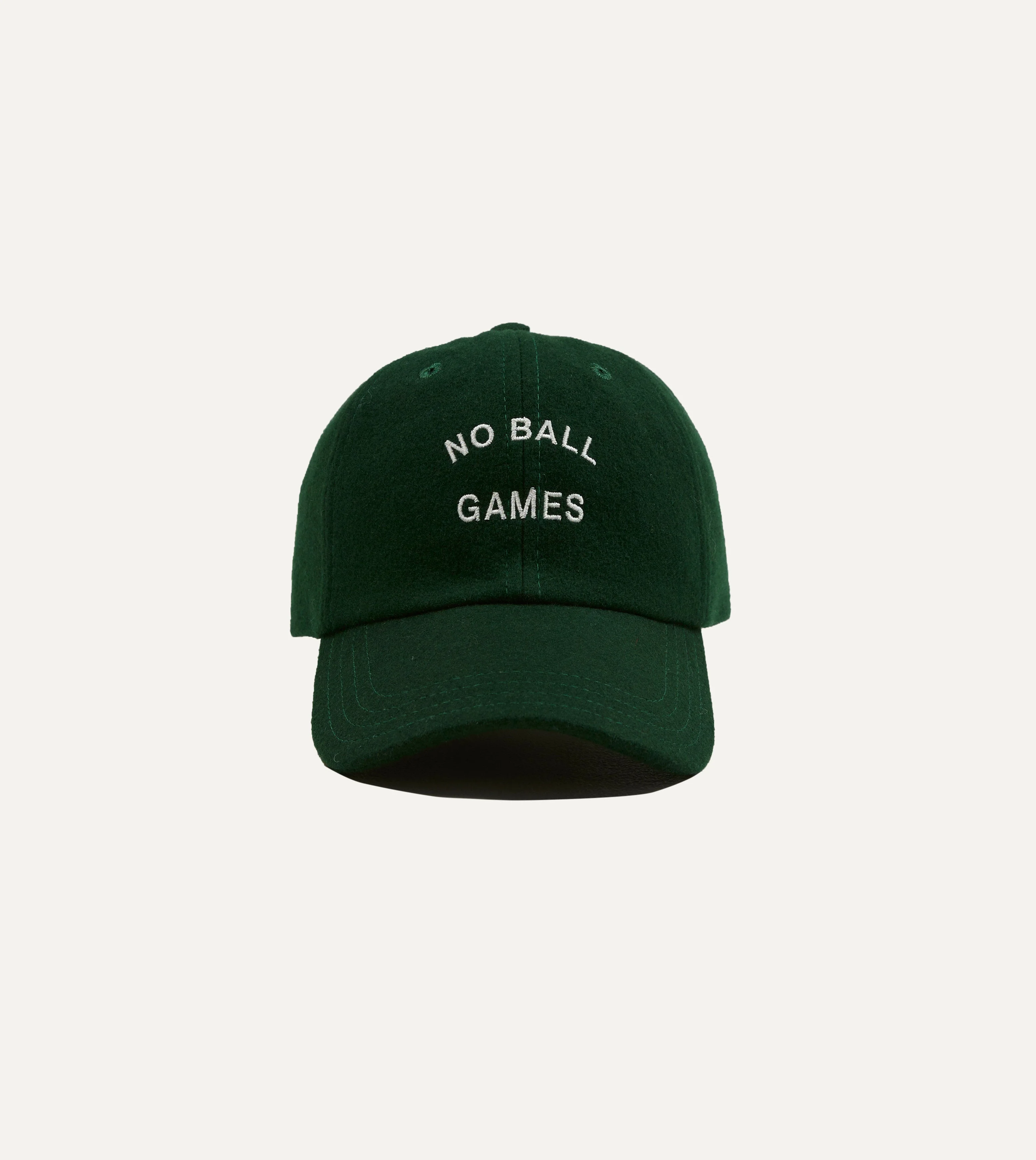 Green 'No Ball Games' Merino Wool Baseball Cap - 1