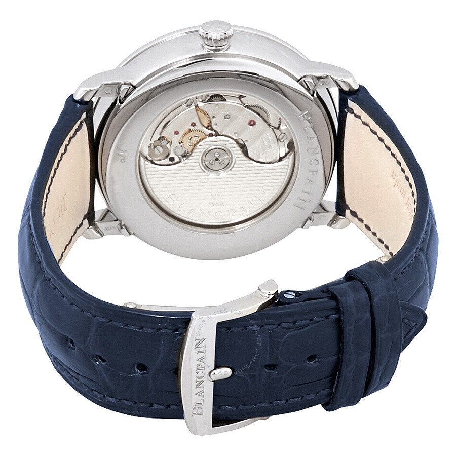 Blancpain Villeret Blue Lacquered Flinque Dial  Automatic Blue Leather Men's Watch 6654-1529-55B - 3