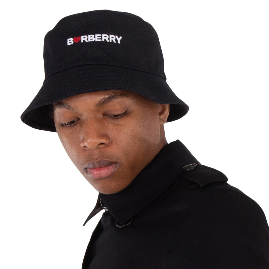 Burberry Black Canvas Logo Hat, Size Small - 2
