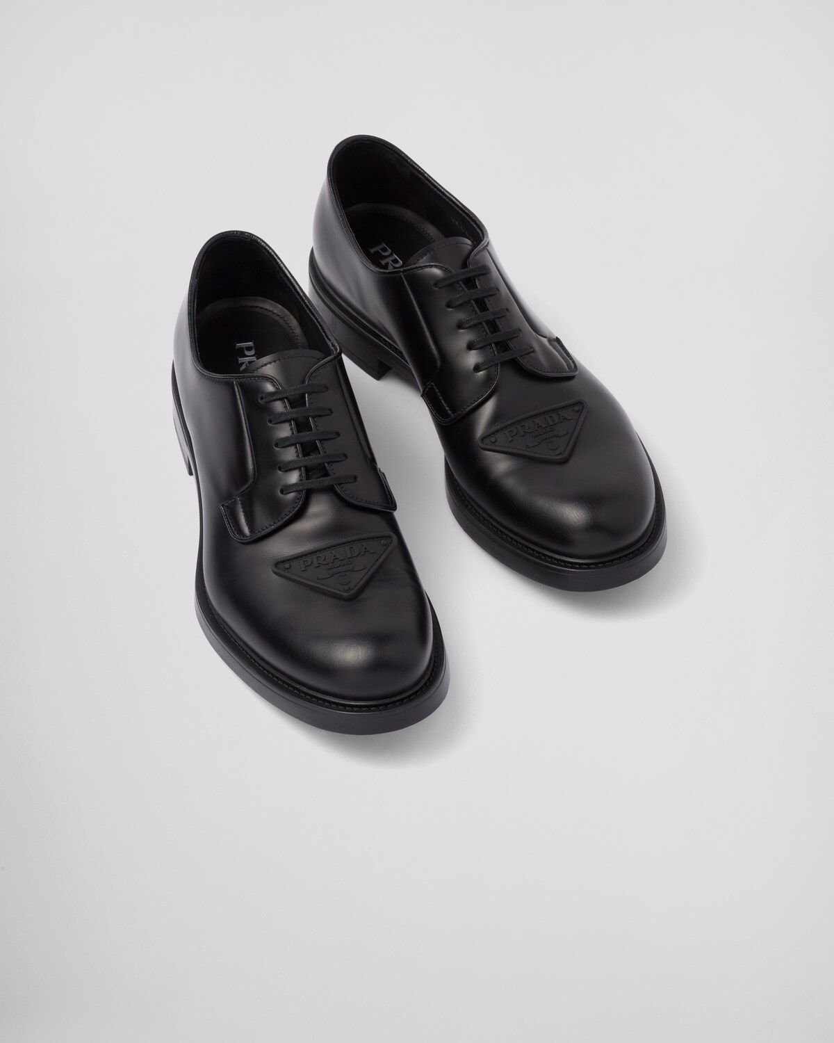 Brushed leather derby shoes - 4