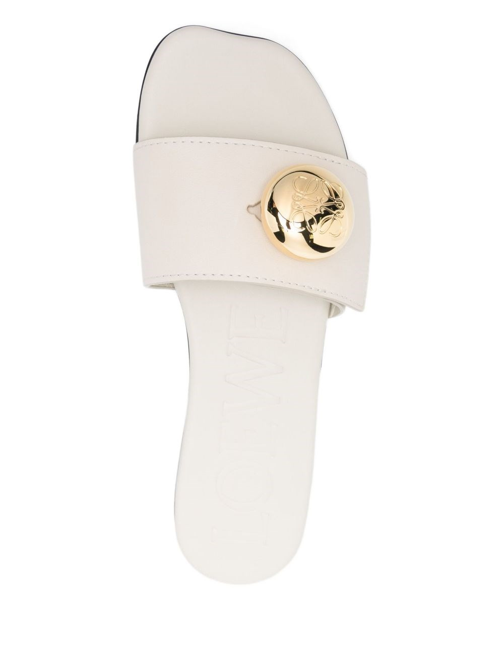 Pebble leather slides - 3
