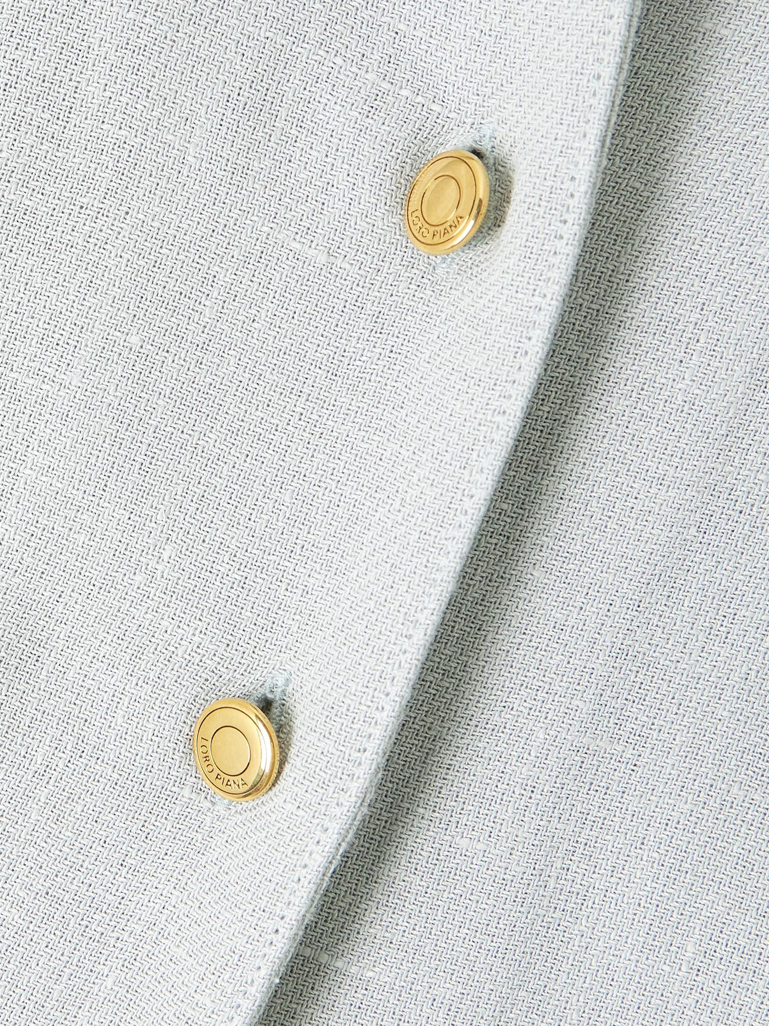 Evangeline pleated linen shirt Light blue - 4