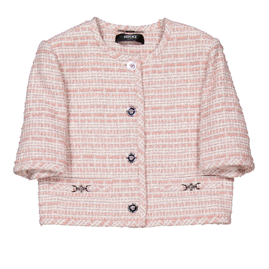 Versace Tweed Short-Sleeved Cardigan Jacket - 5