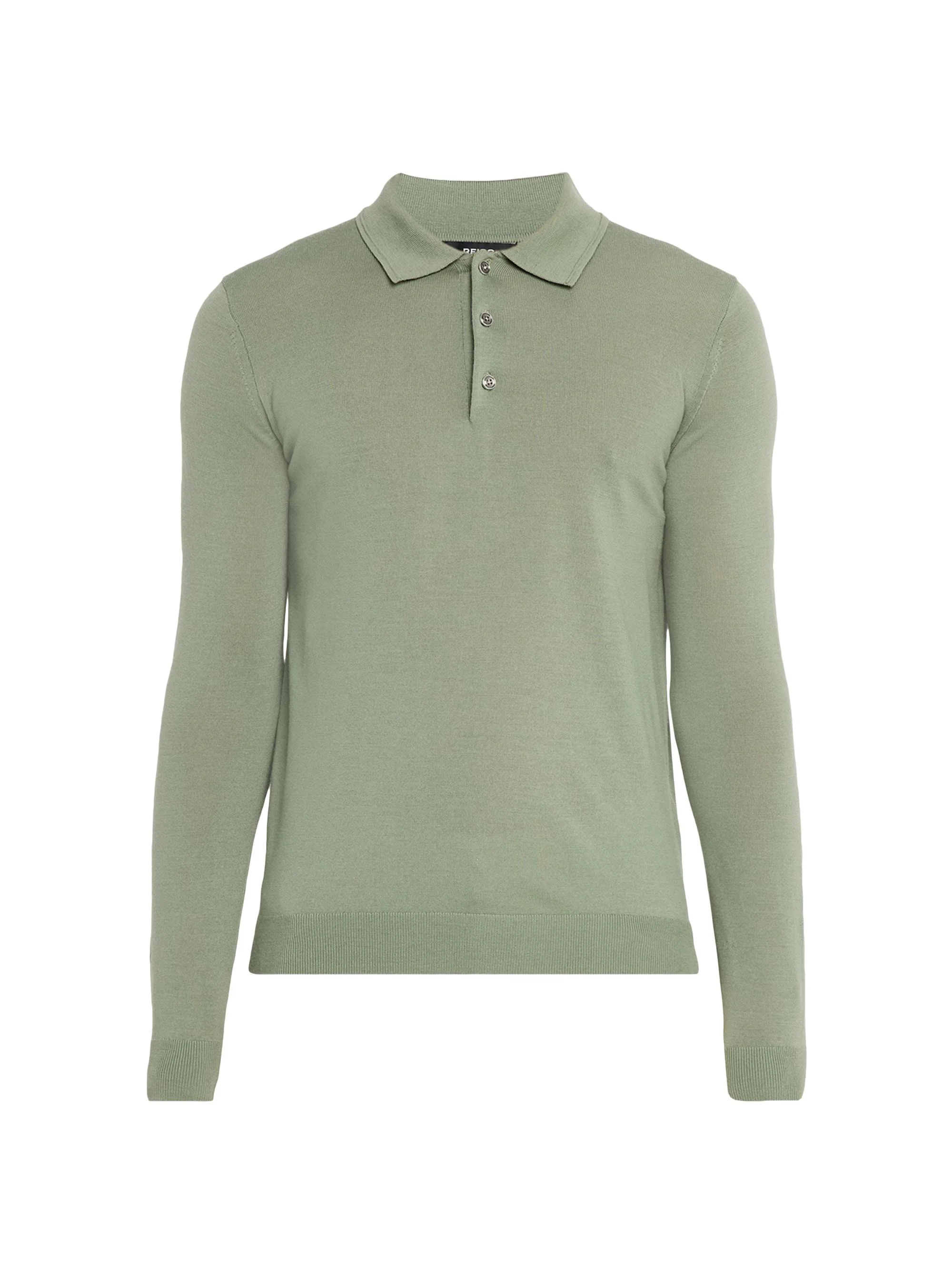 Men's Trafford Merino Wool Long-Sleeve Polo Shirt - Harper Green - 1