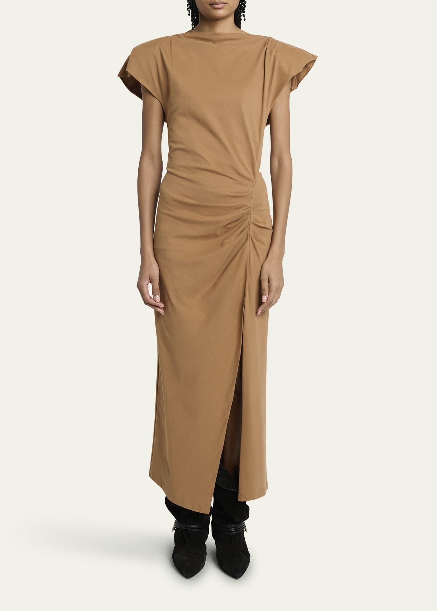 Nadela Ruched Cotton Jersey Dress - 2