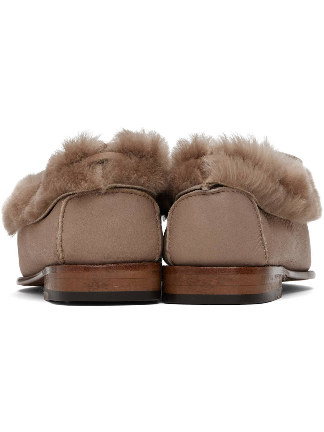 Taupe Tilla Shearling Loafers - 2