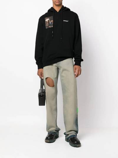 Off-White Meteor-cut out wide jeans outlook