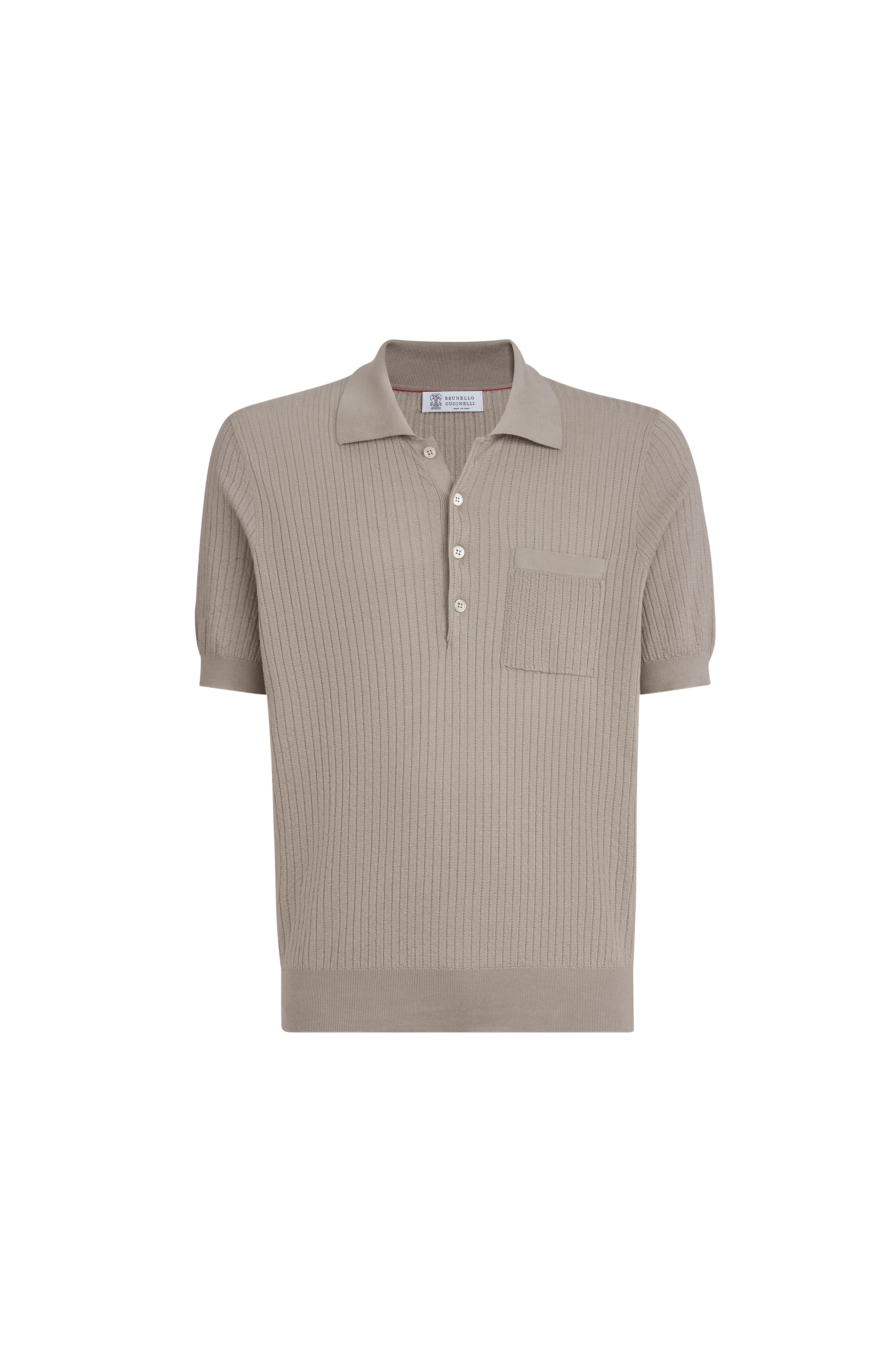 Brunello Cucinelli Rib knit polo in Dove Grey at Nordstrom - 1