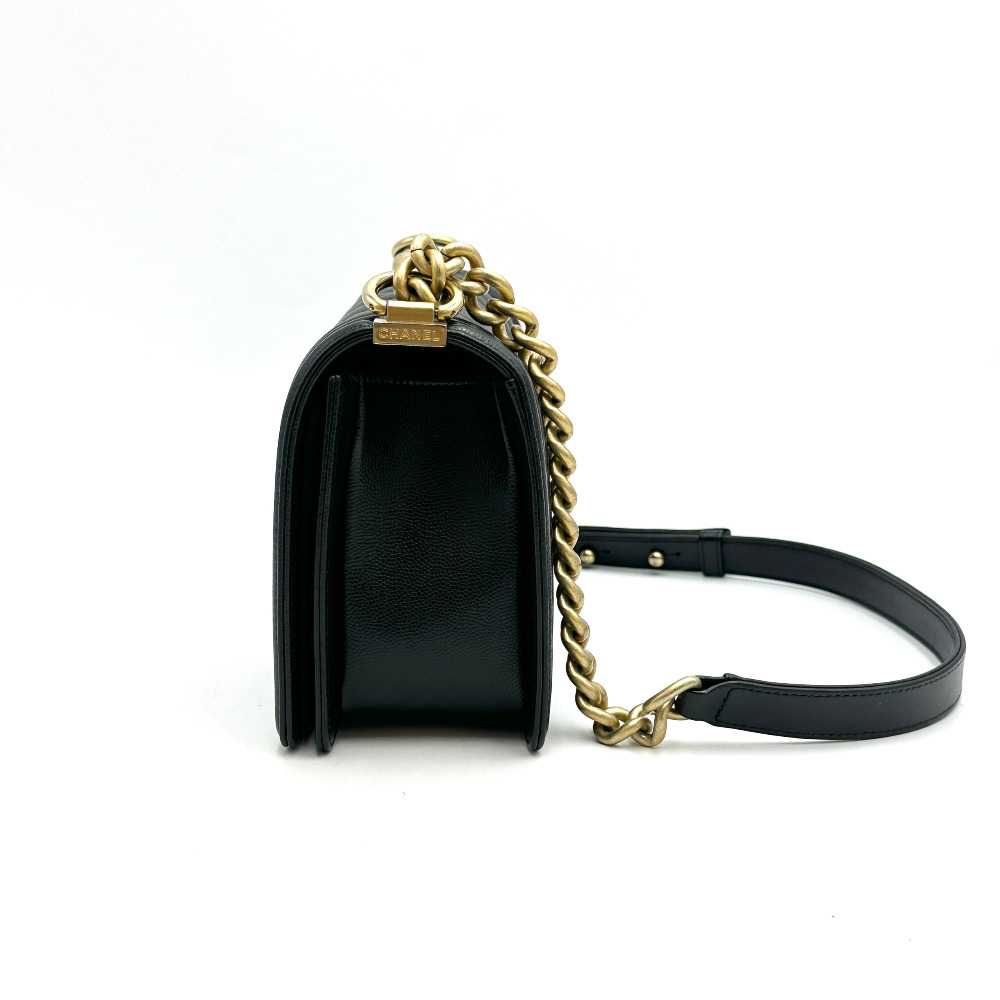 Chanel Black Caviar Boy Bag Medium (Built-in Chip) - 3
