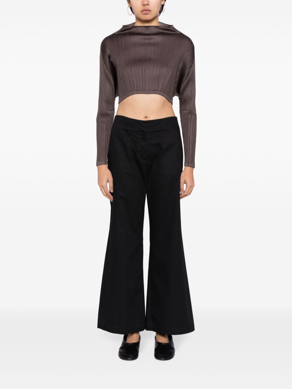 pleated cropped top - 2