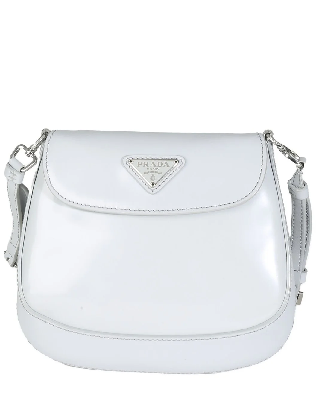 Prada Gray Leather Mini Cleo (Authentic Pre-Loved) - 1