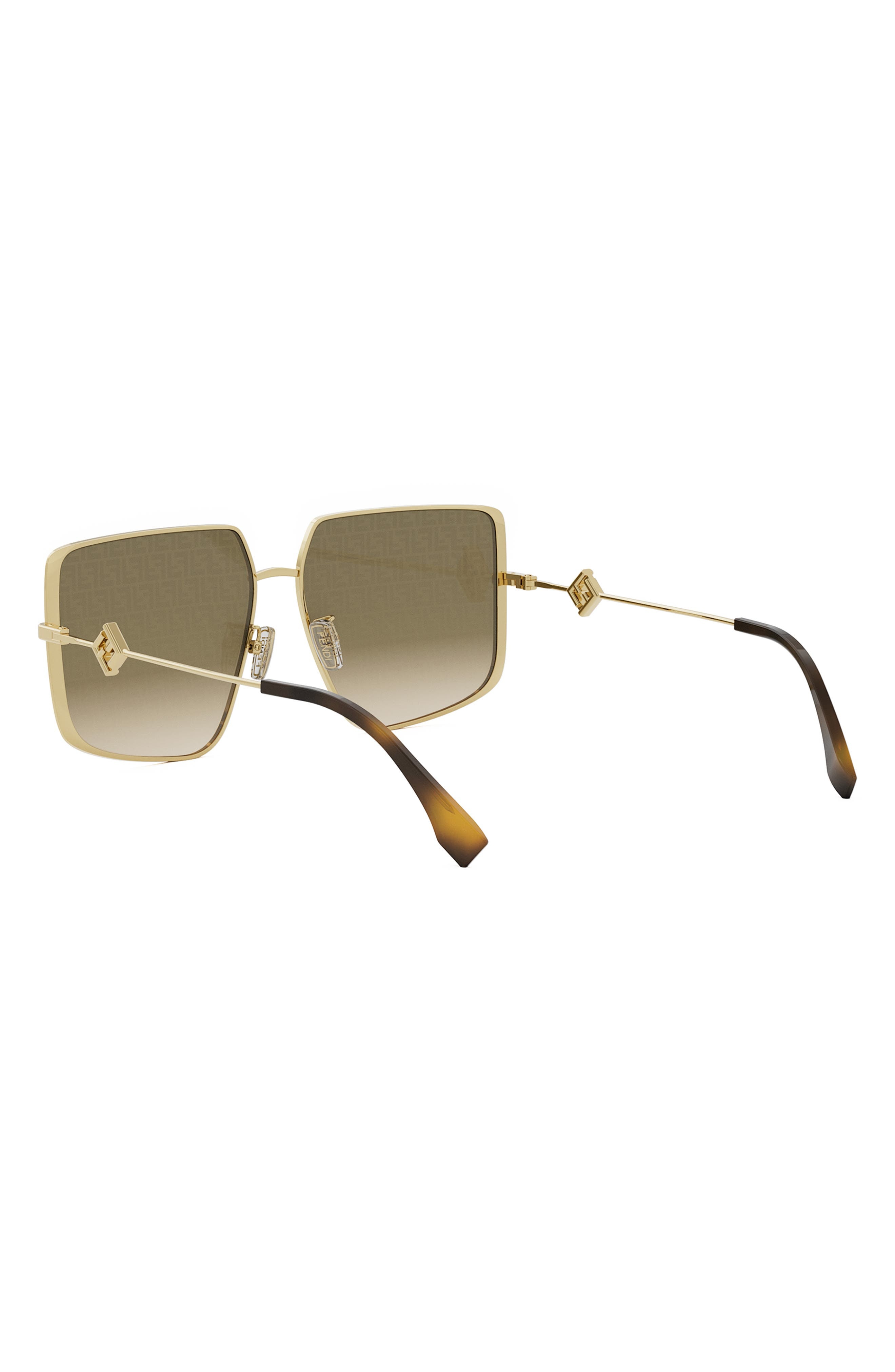 Fendi Diamonds 59mm Gradient Geometric Sunglasses in Shiny Endura Gold /Brown at Nordstrom - 6