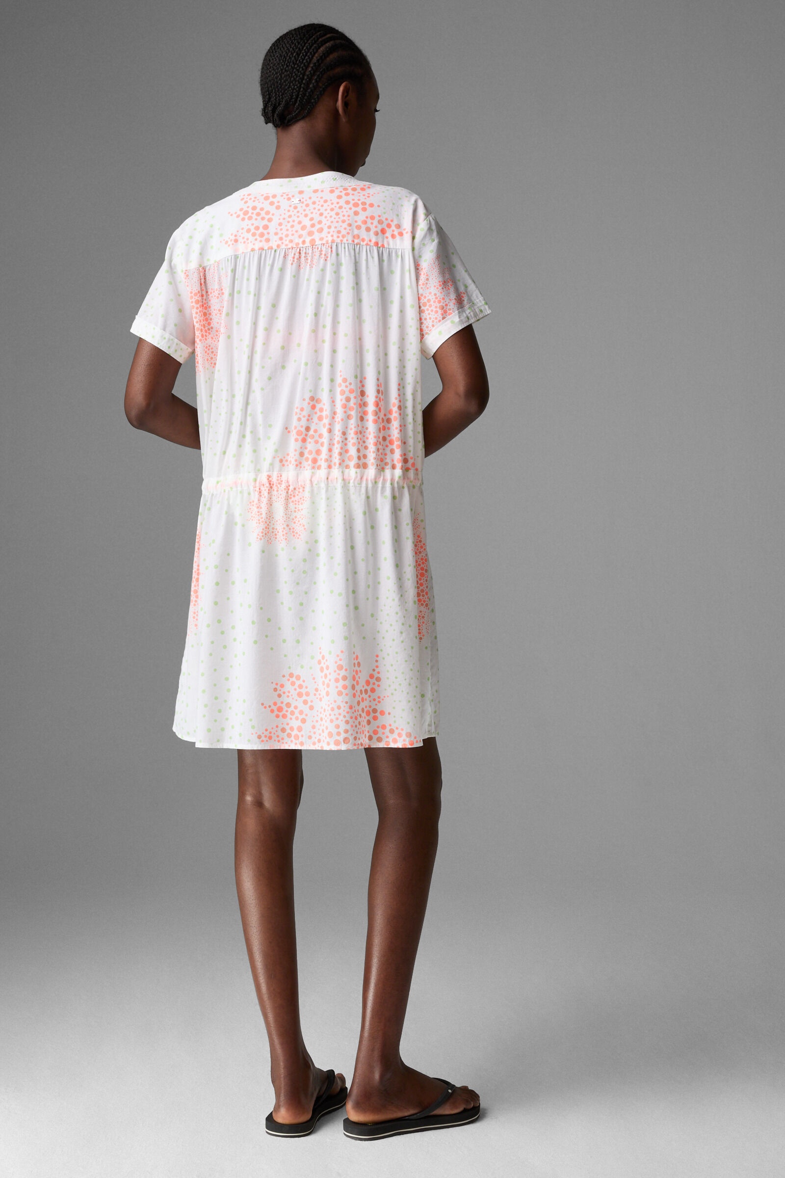 Veronika Tunic beach dress in White/Orange - 3