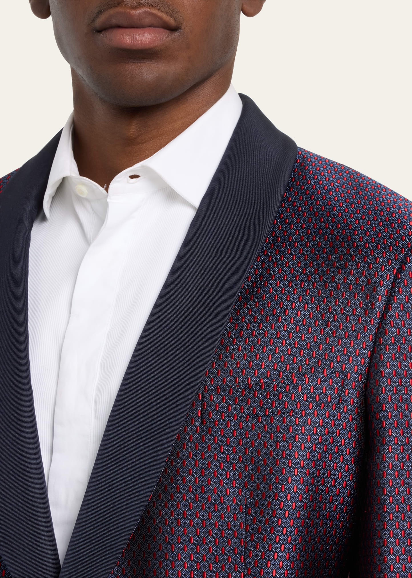 Men's Jacquard Shawl Blazer - 5
