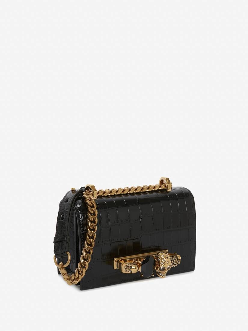 Women's Mini Jewelled Satchel in Black - 3