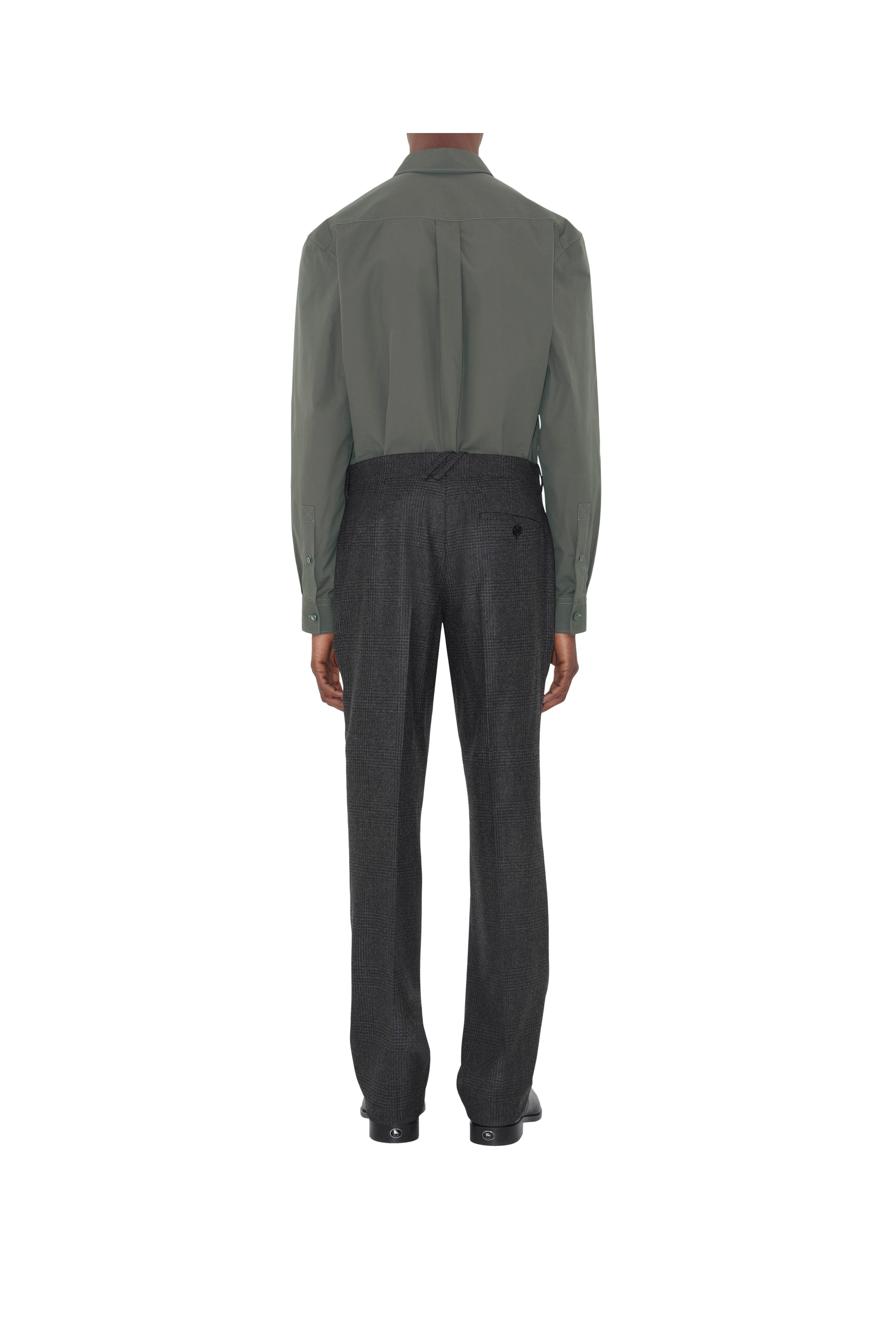 burberry Check Wool Cashmere Tailored Trousers in Loden/highland Green at Nordstrom - 4