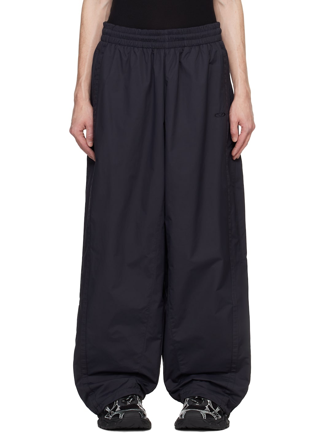 Black Oval Logo Track Pants - 1