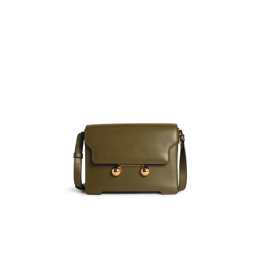 Marni Medium Trunkaroo Shoulder Bag In Green Leather - 1