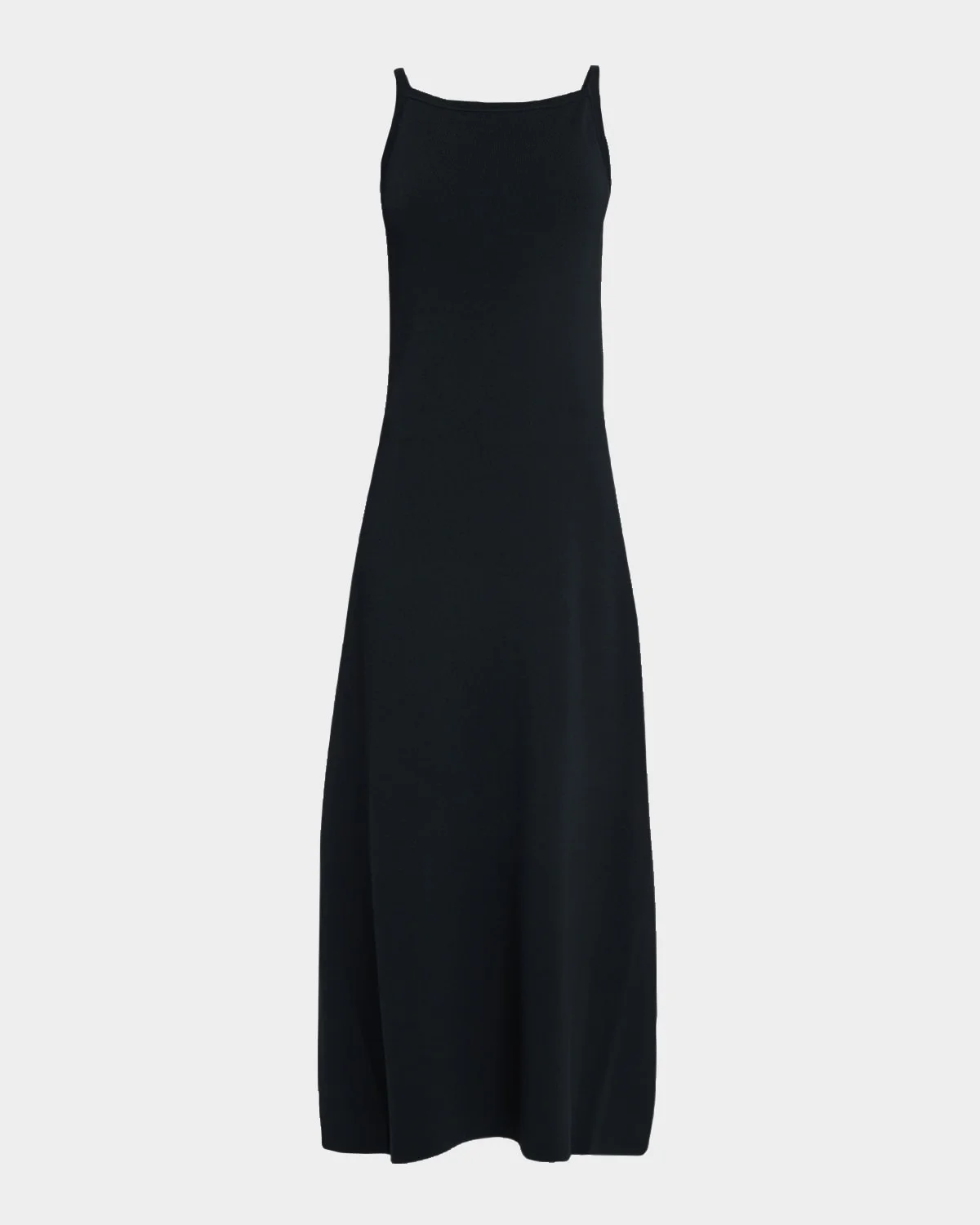 Sleeveless Square-Neck Knit Midi Dress - 1