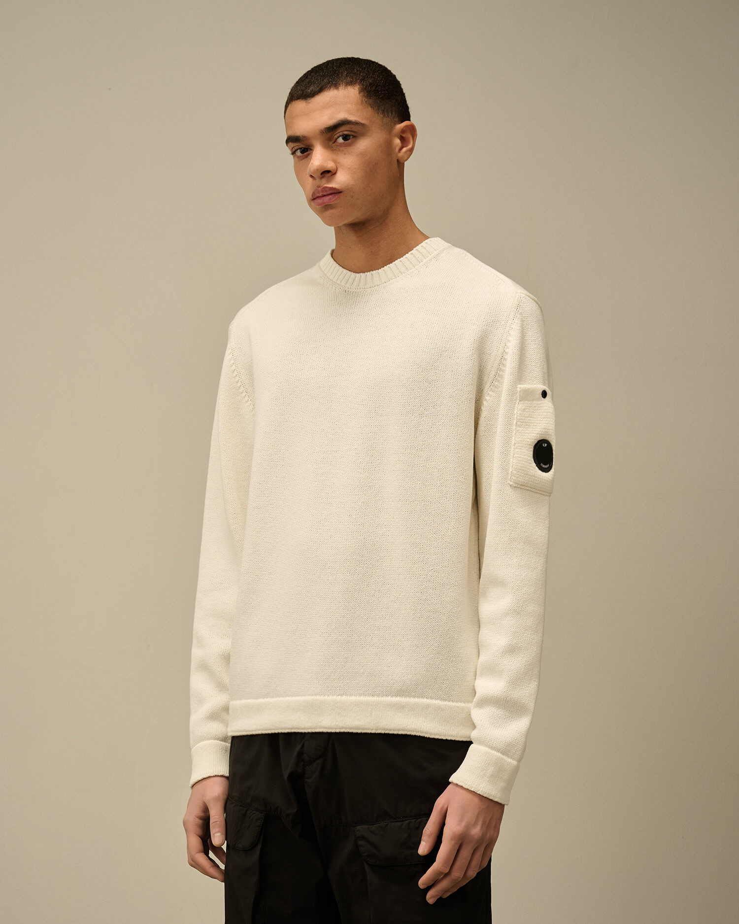 Compact Cotton Crewneck Lens Knit - 3