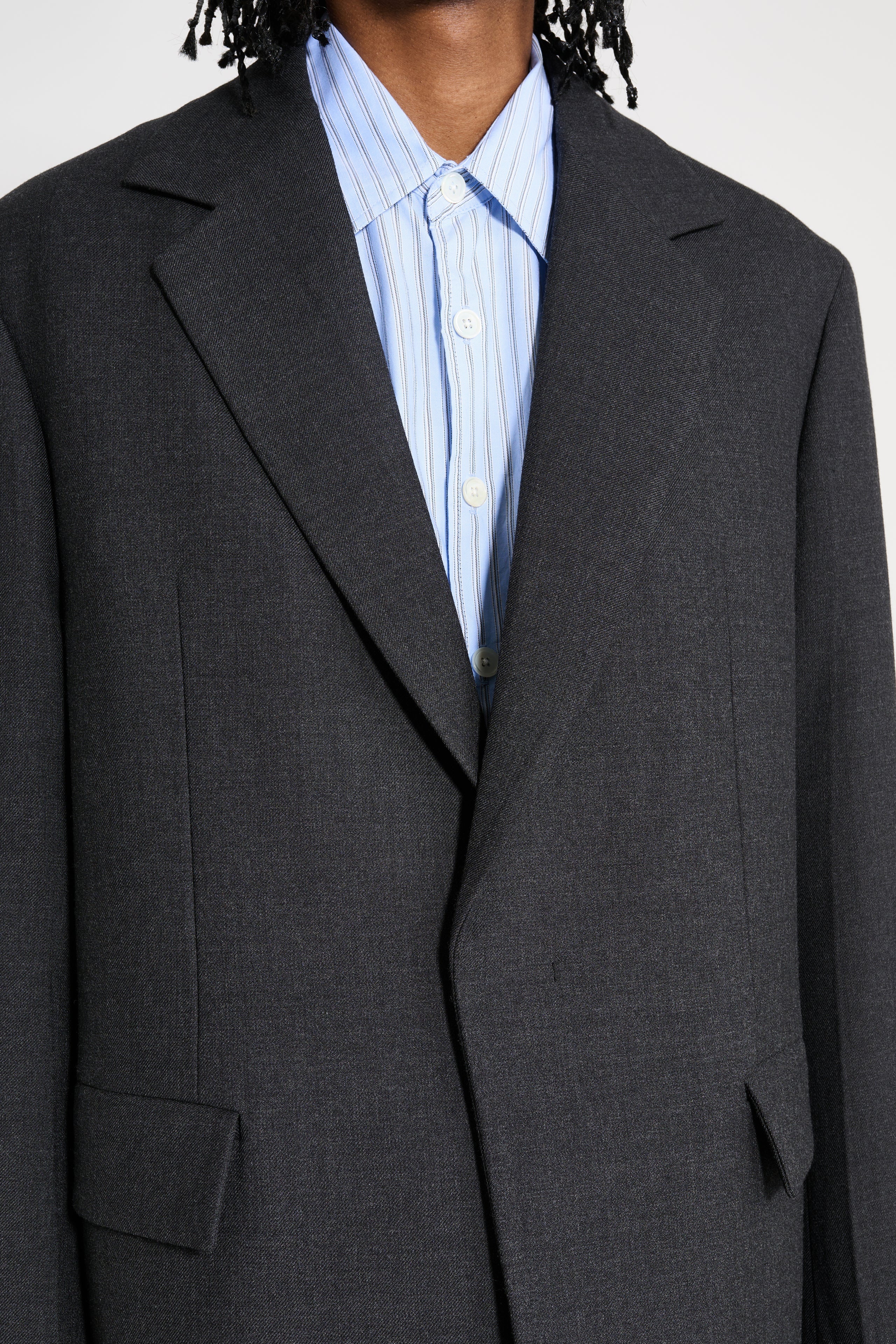 JIL SANDER PADDED SUIT JACKET CHARCOAL - 5
