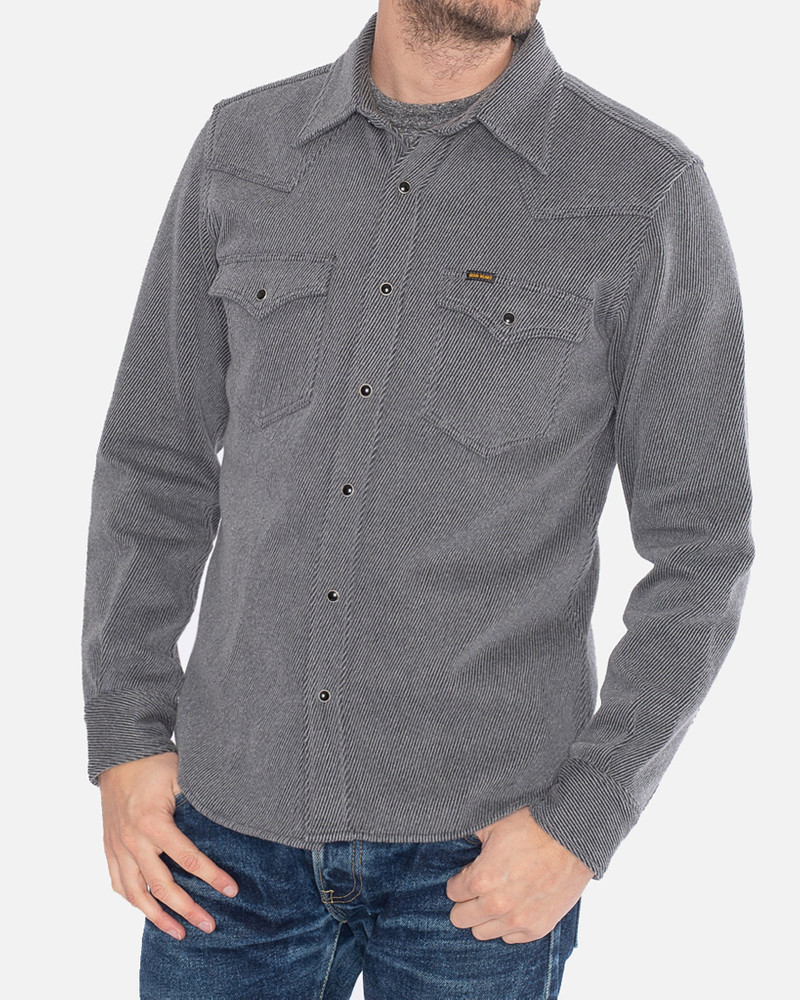 Iron Heart IHSH-254-GRY Kersey Western Shirt - Grey outlook