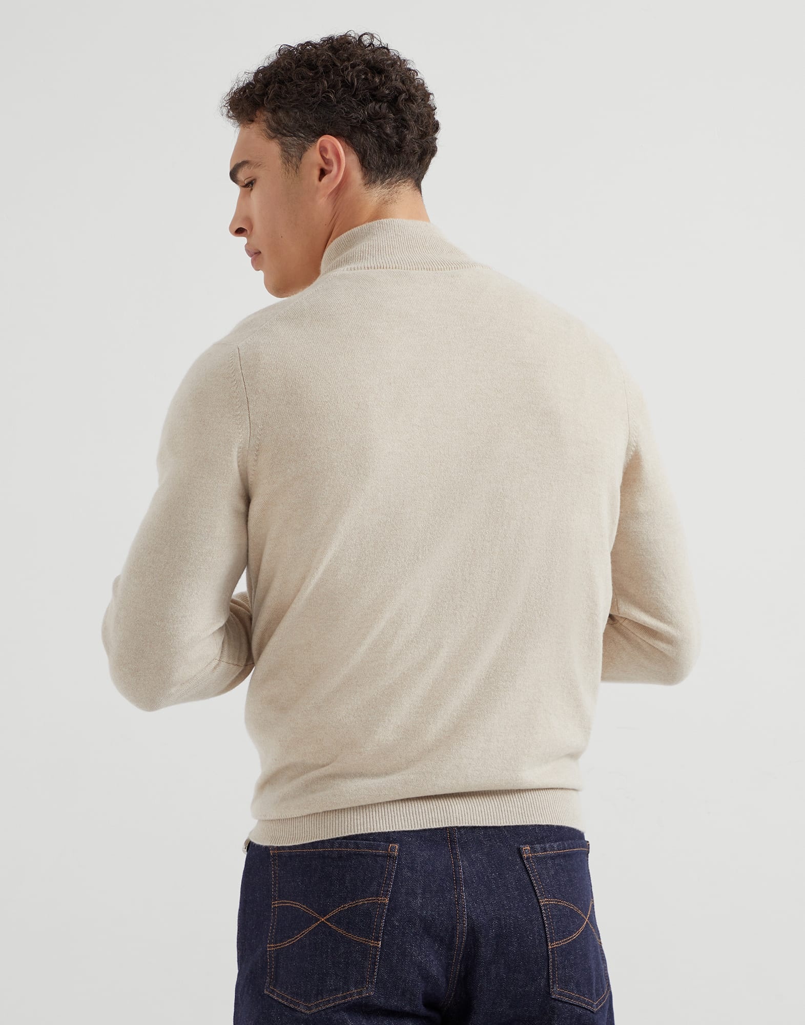 Cashmere sweater with half zip - 2