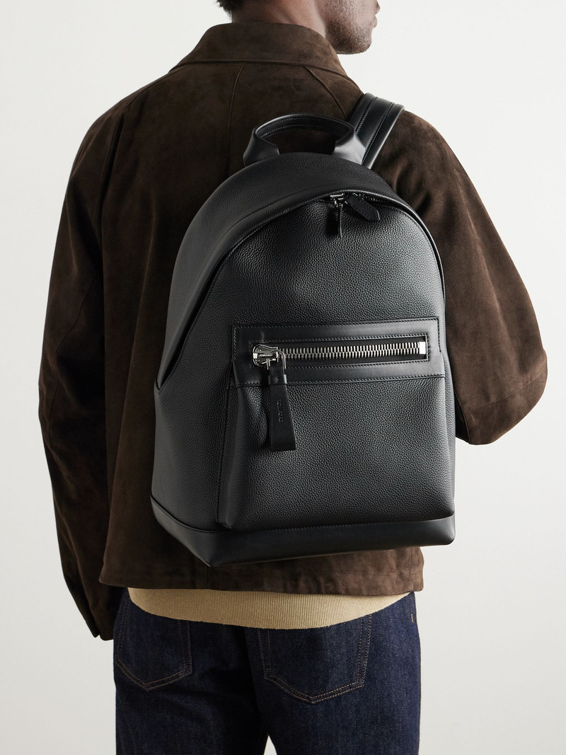 TOM FORD Buckley Full-Grain Leather Backpack Black outlook