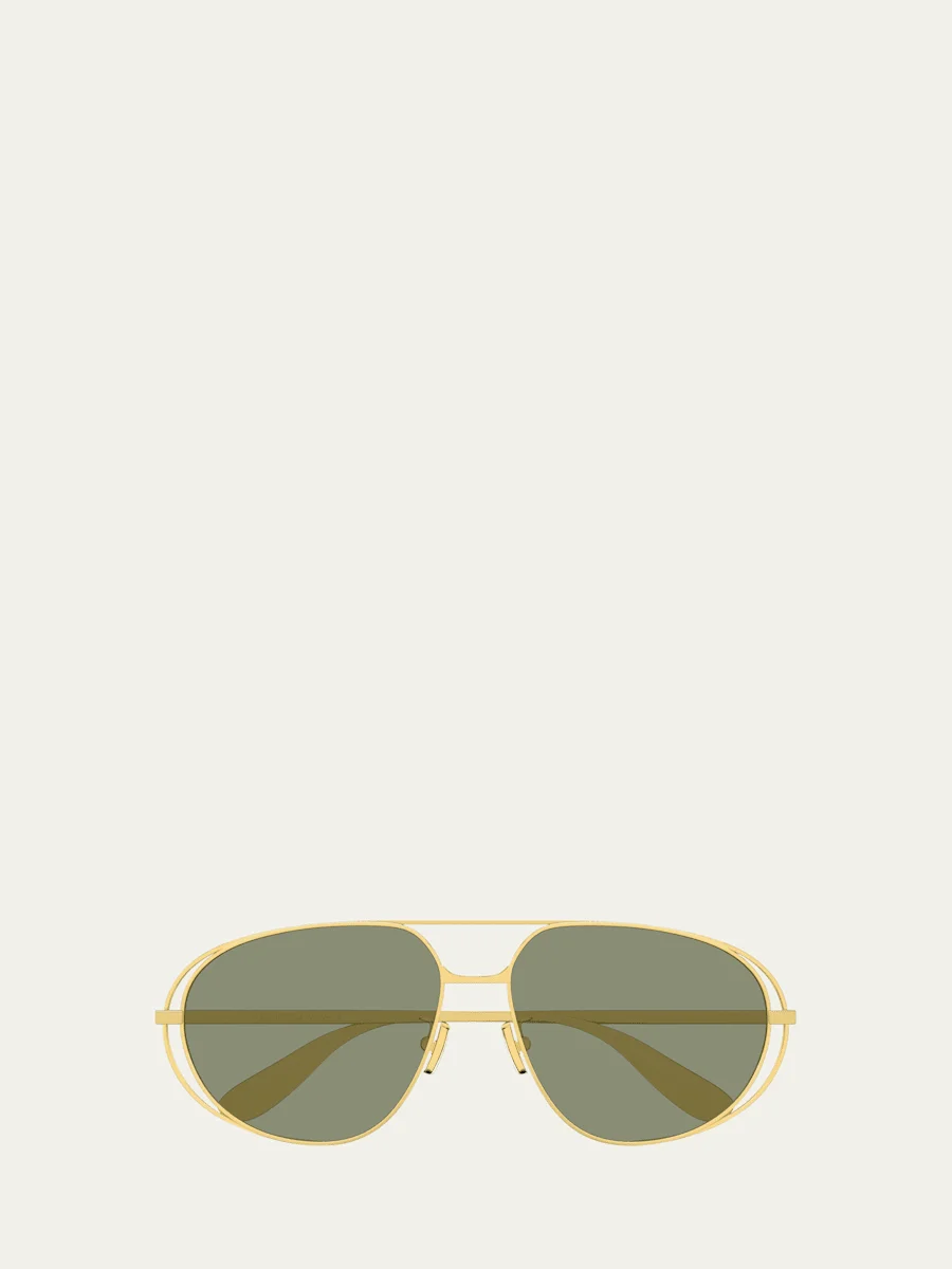 Cutout Metal Aviator Sunglasses - 1