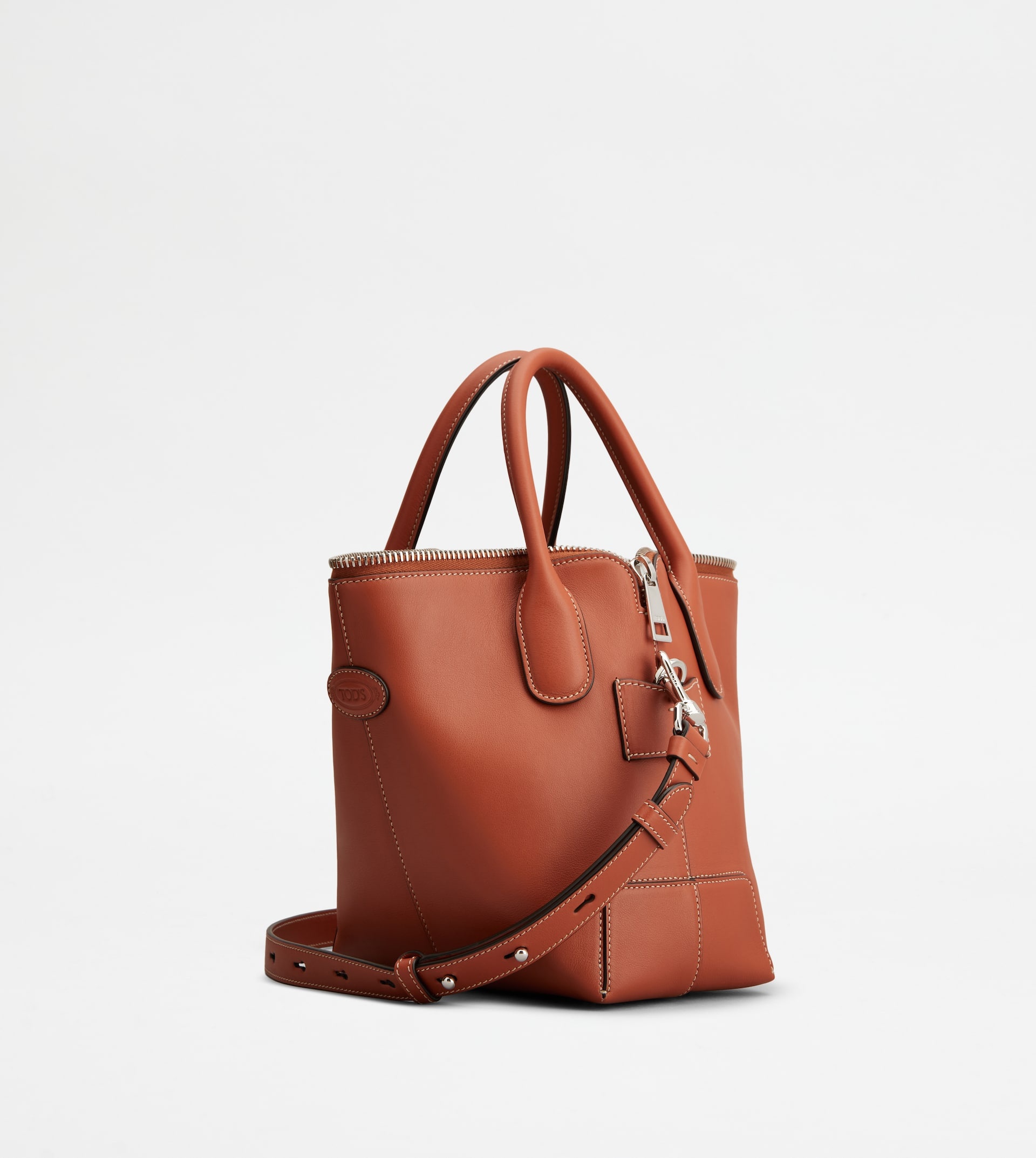 TOD'S DI BAG SWING IN LEATHER MINI - BROWN - 2