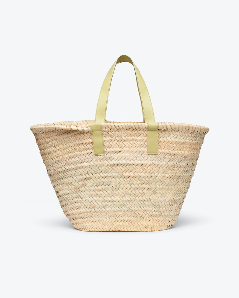 THE BEACH BAG - Raffia tote - Natural/lime/creme 4