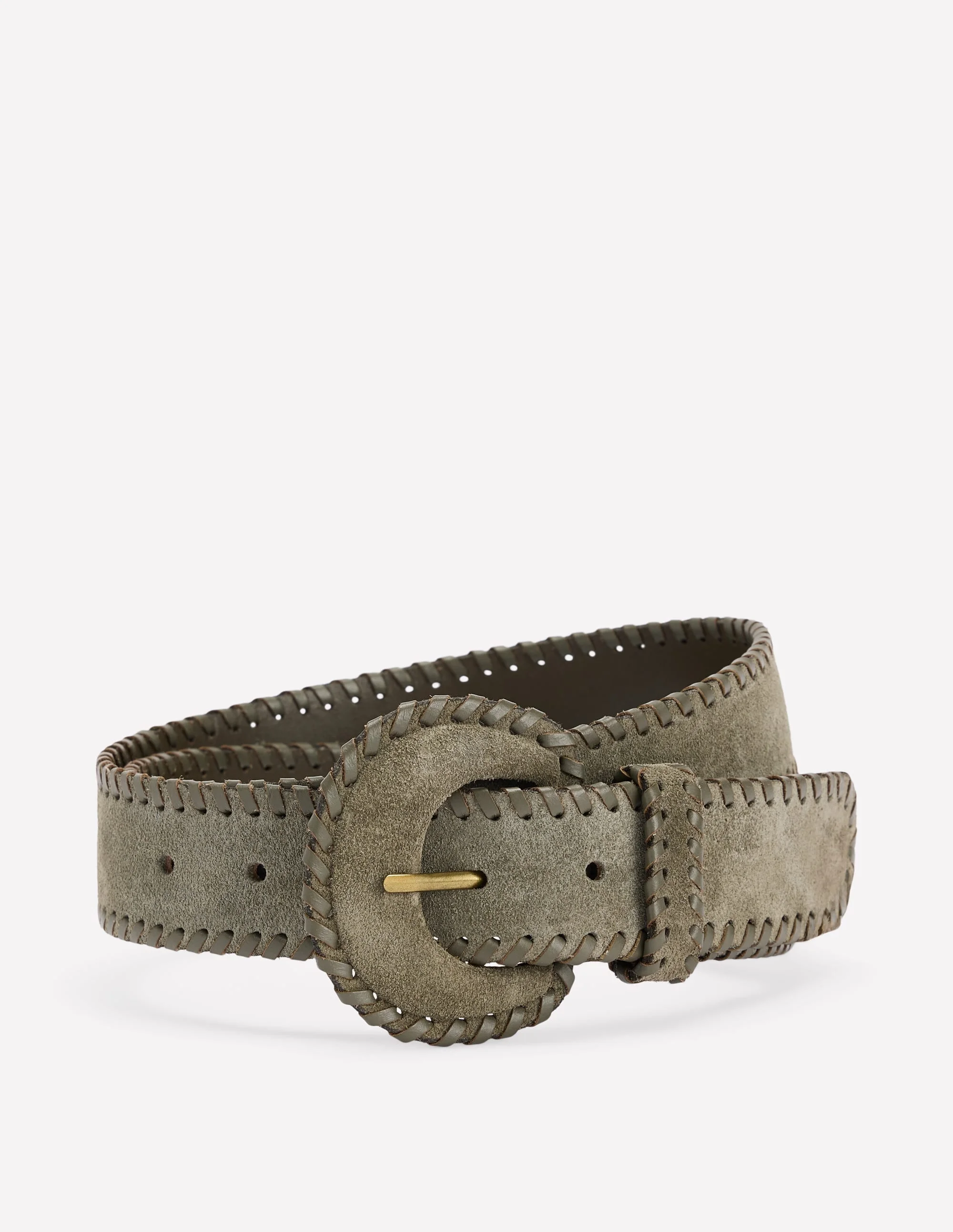 Covered Whipstitch Belt-Deep Olive - 1