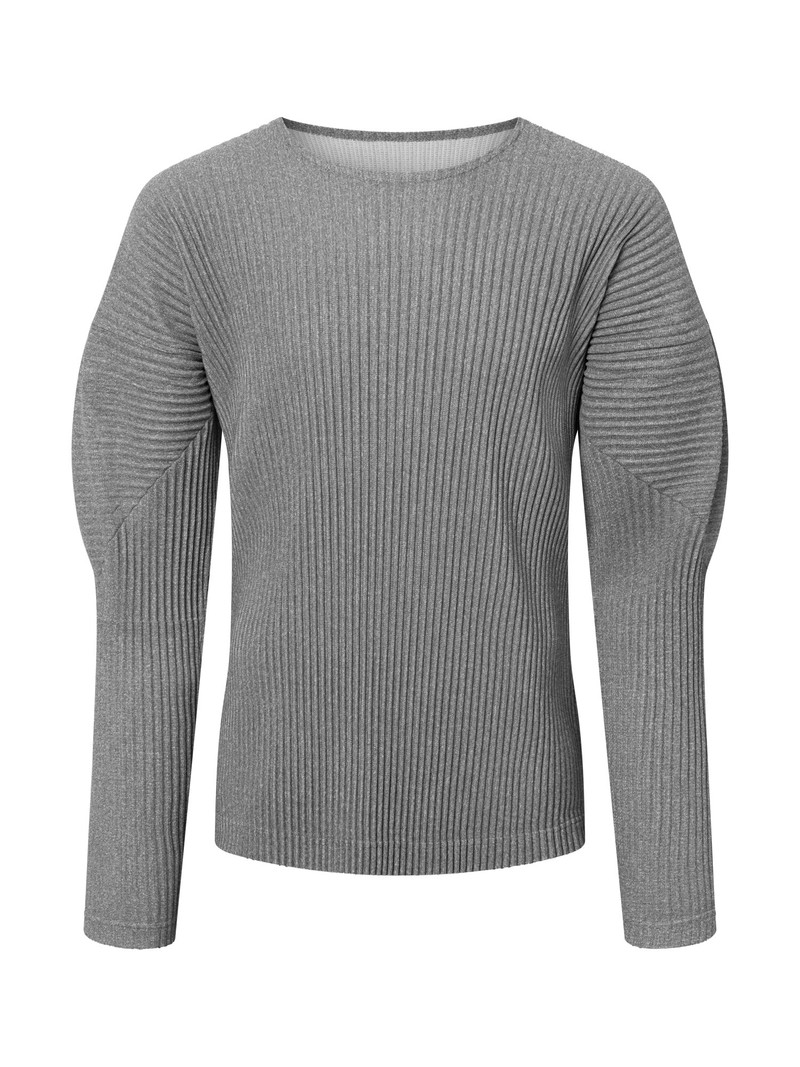 HOMME PLISSE T-SHIRT - OLIVE GREY 1