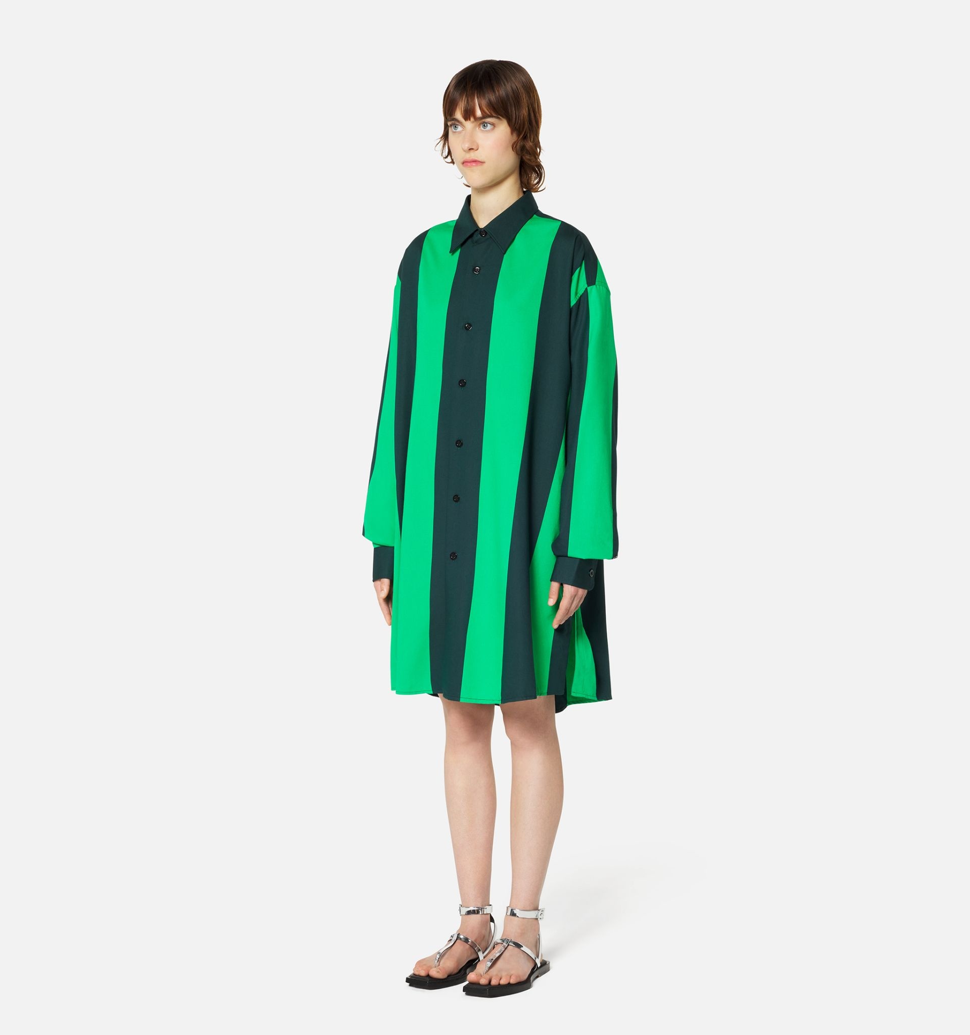 Striped Shirt Dress - 3
